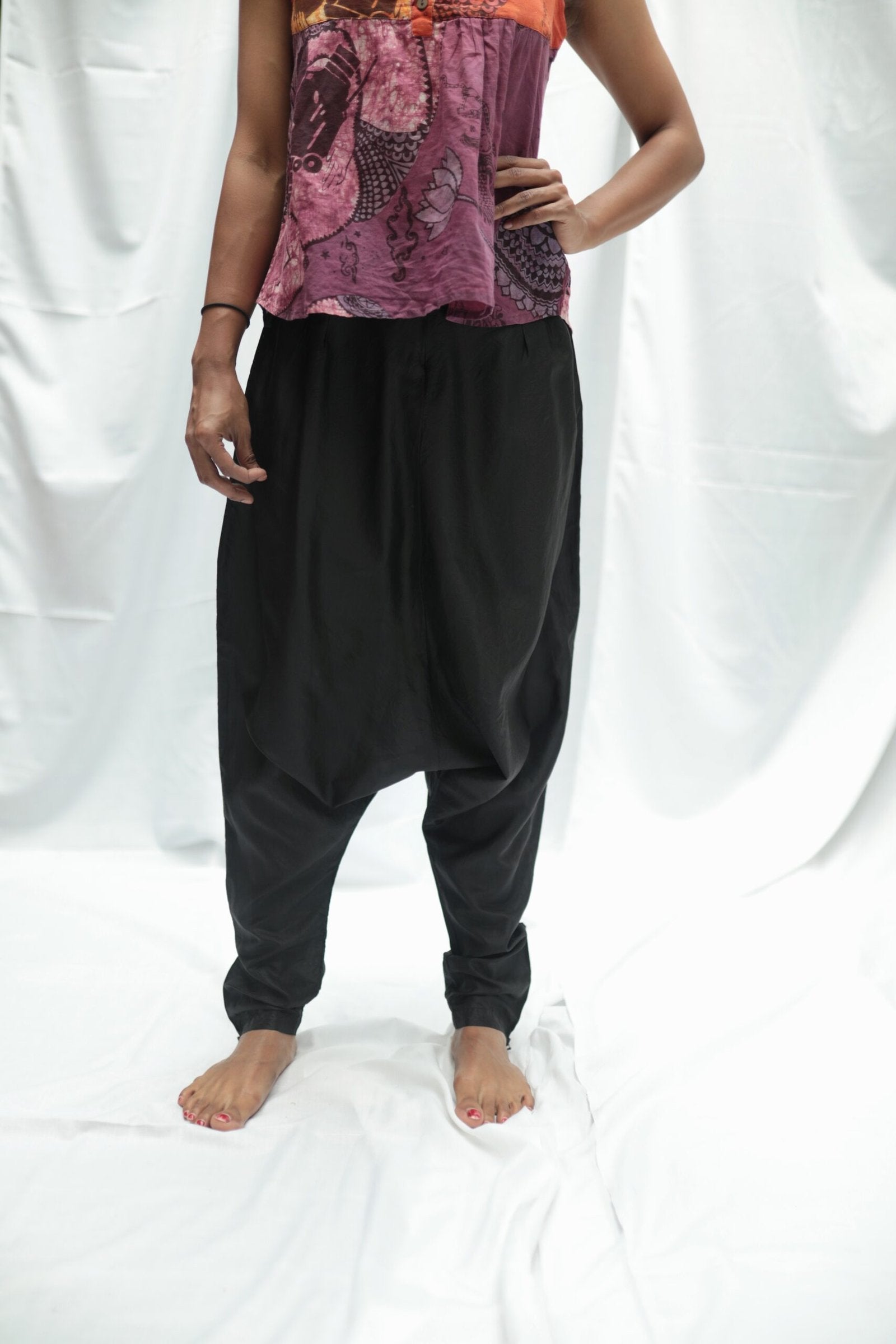 Black Silk Harem Pant