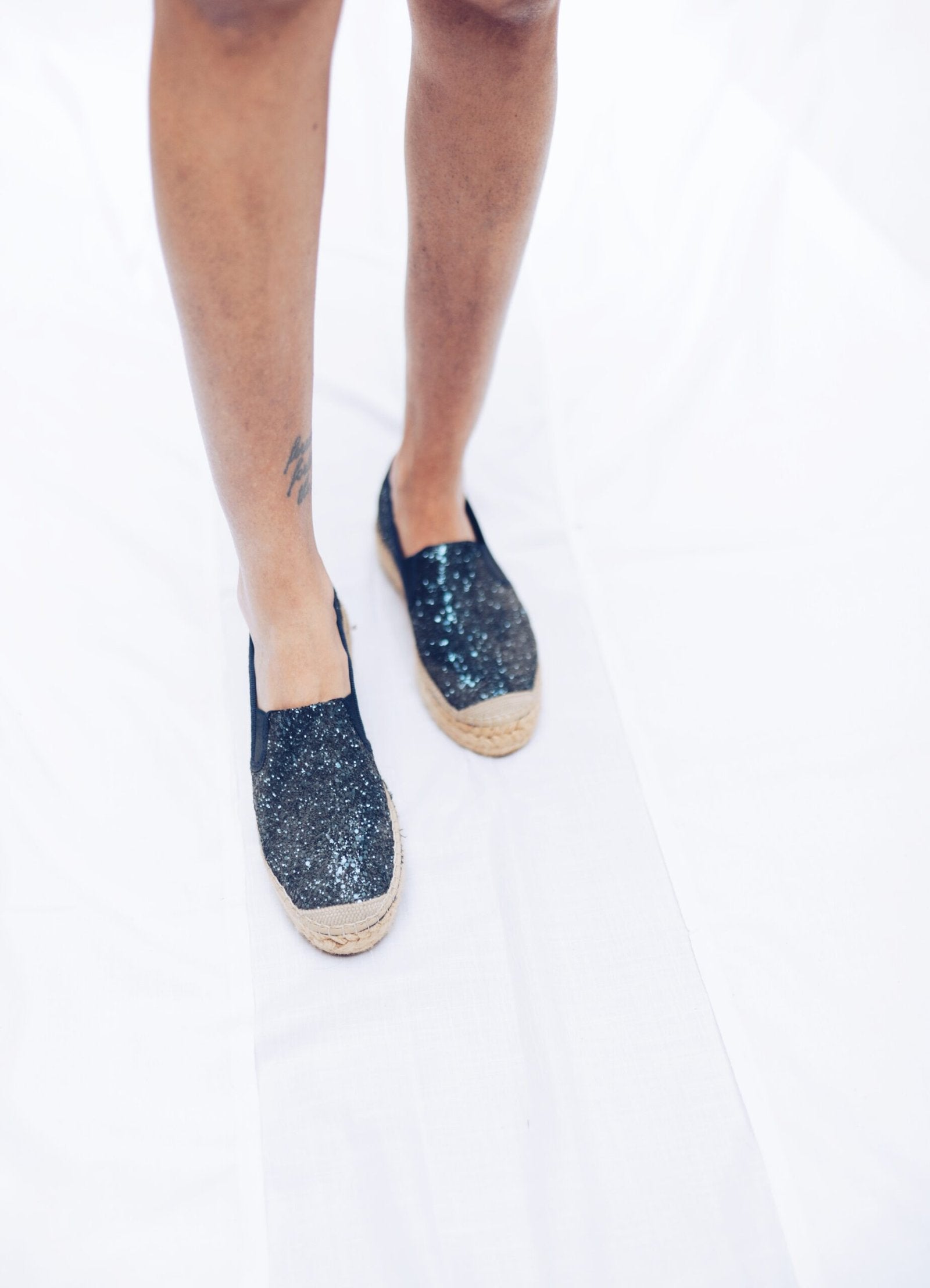 Blue Glitter Espadrille