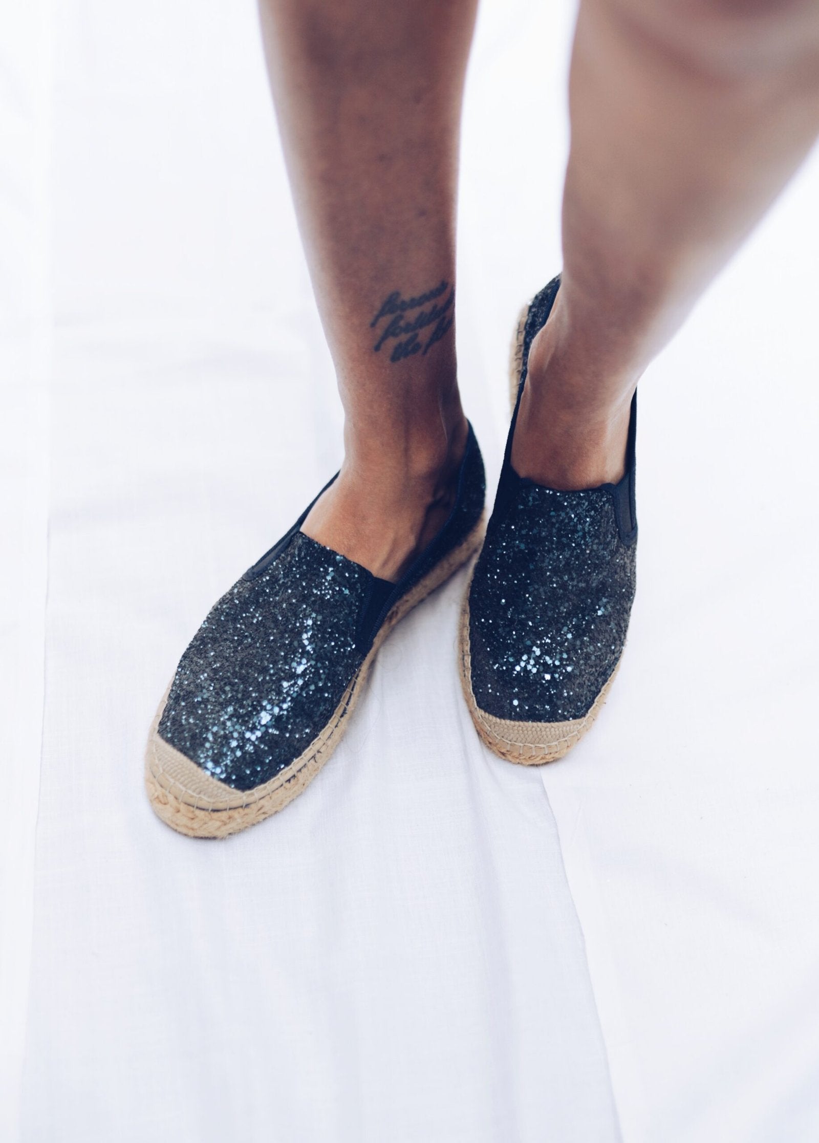Blue Glitter Espadrille