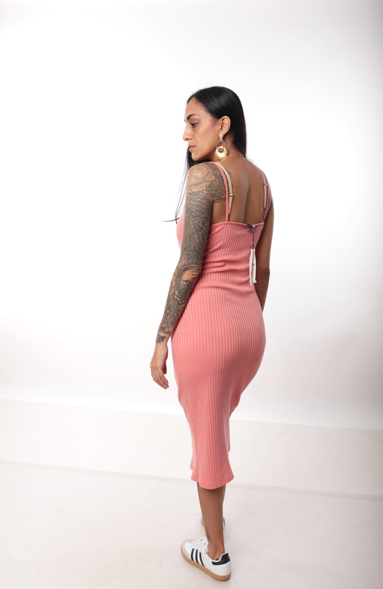 ZARA Ribbed Salmon Pink Camisole Dress (Brand New)