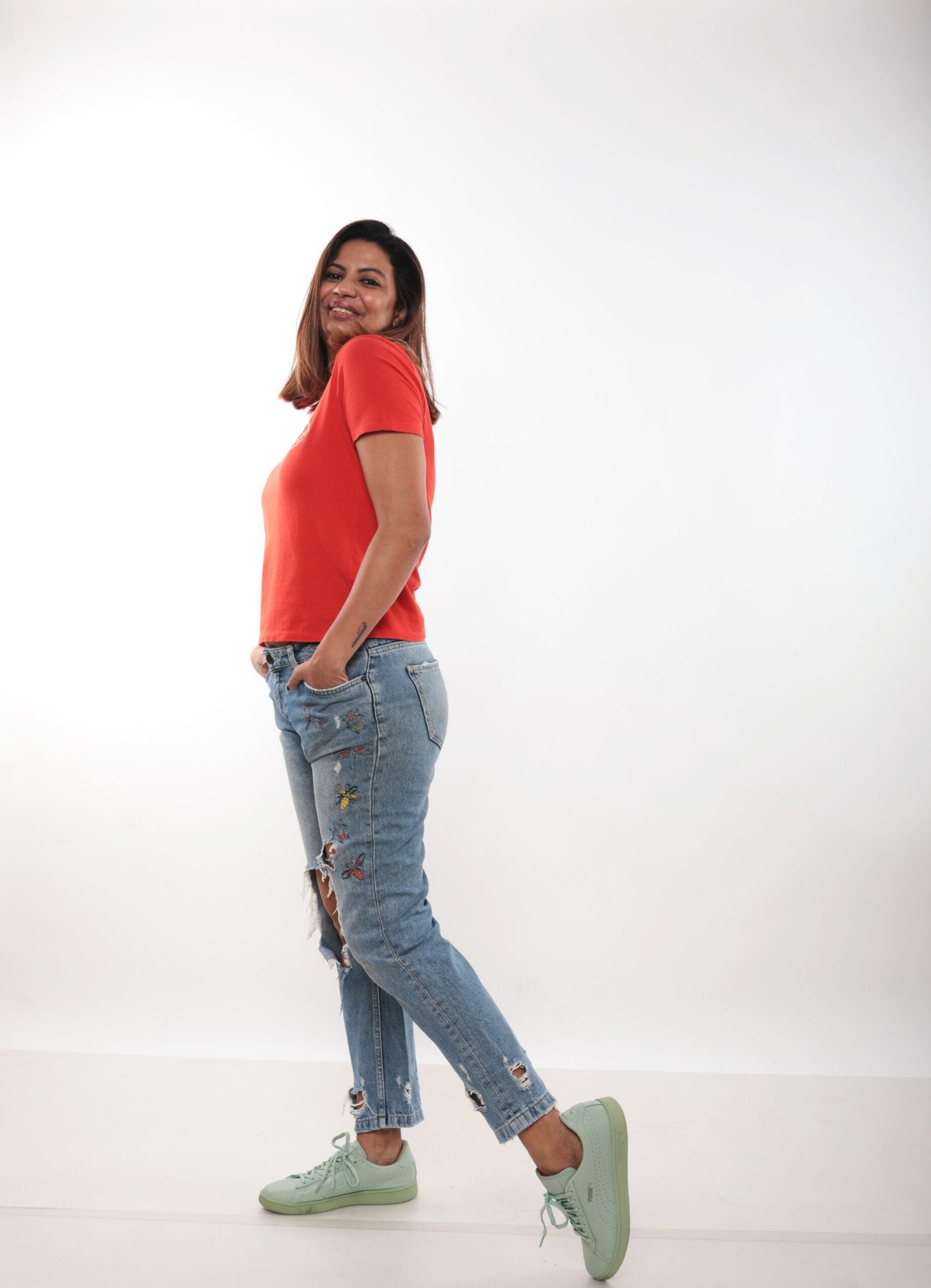 ZARA - TRF Embroidered Jeans