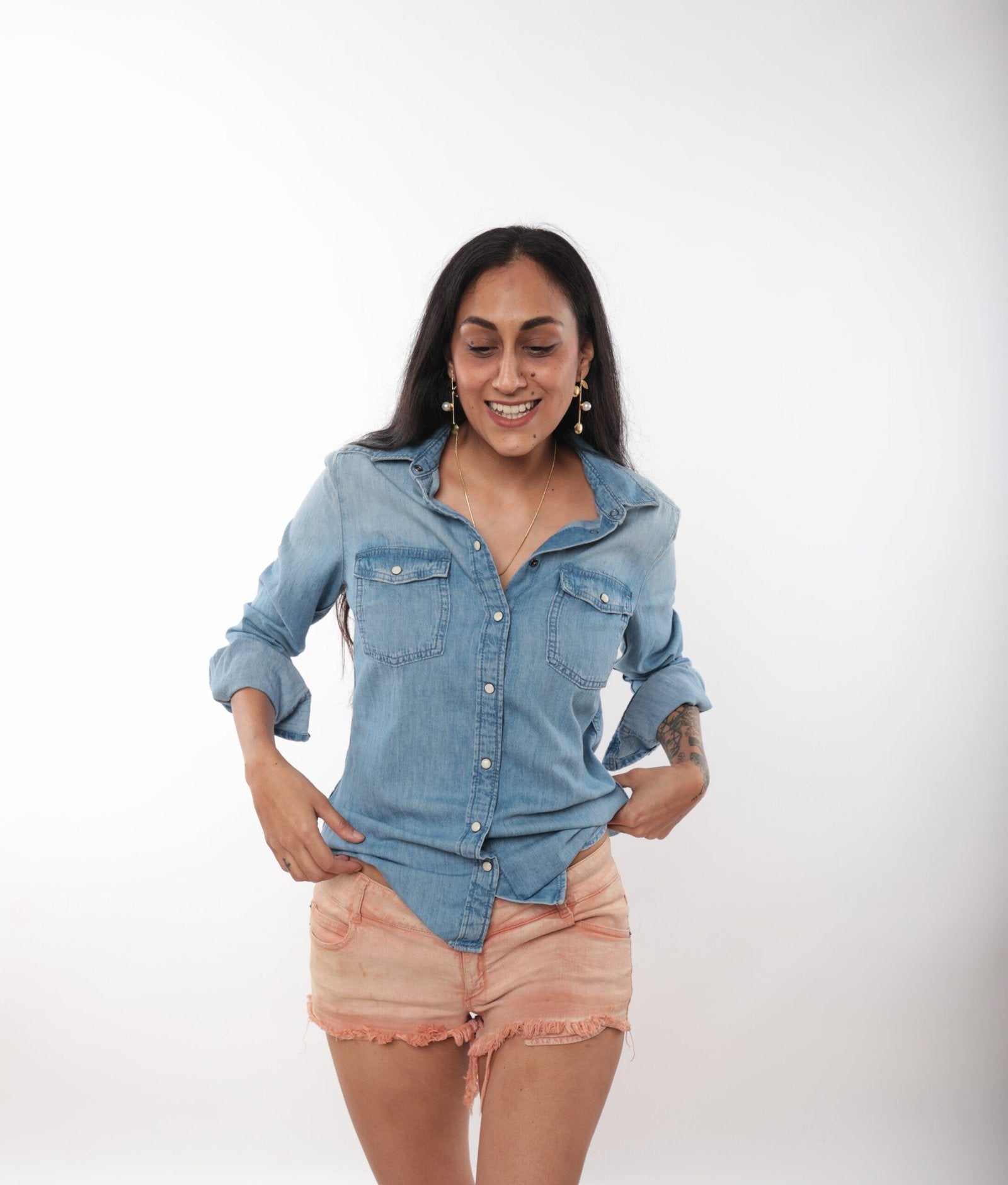 MELVILLE - Pink Cut Off Booty Shorts