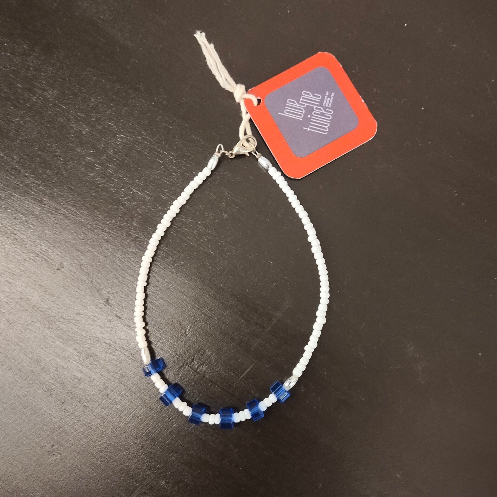 White & Blue Anklet