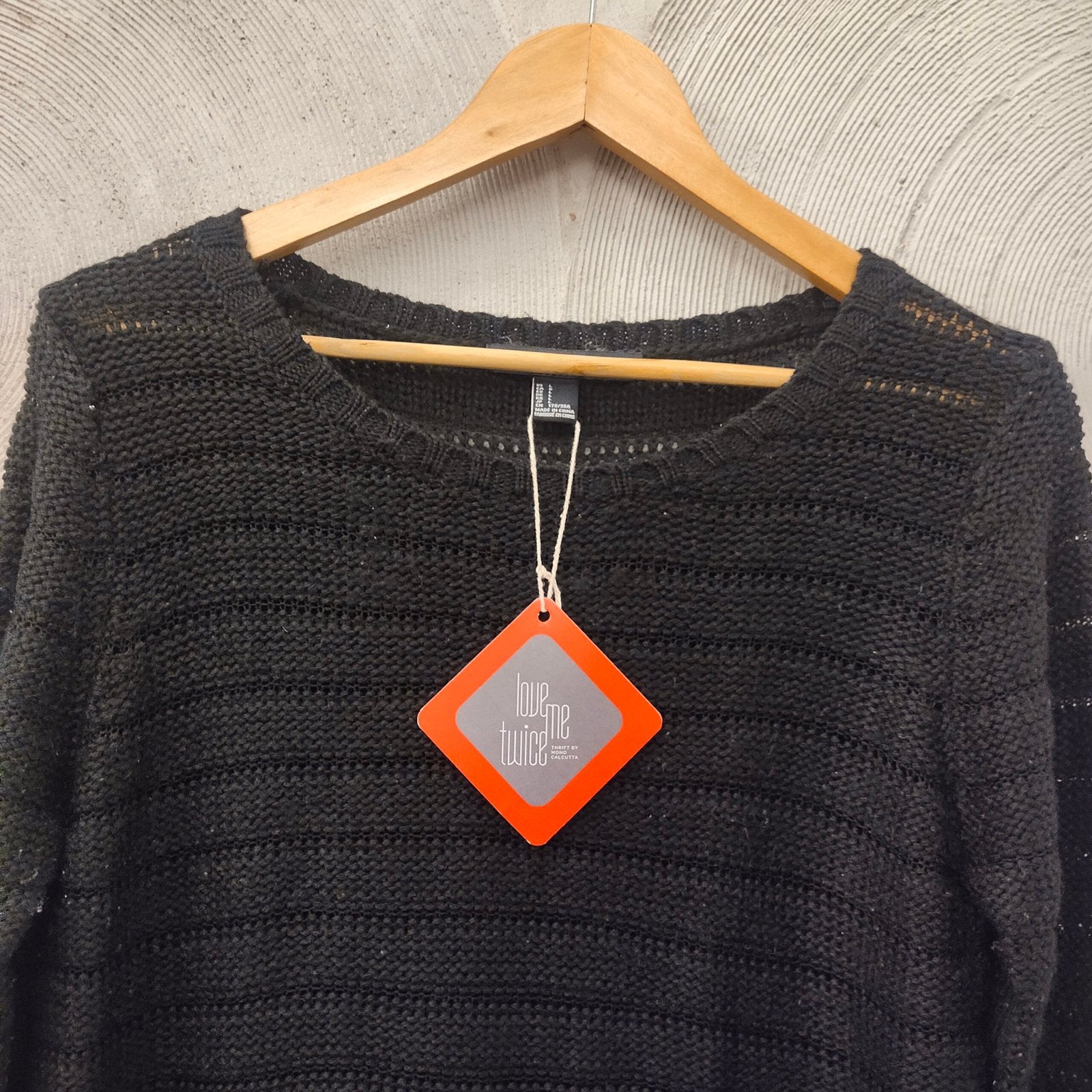 Black Knit Full Sleeved Pullover