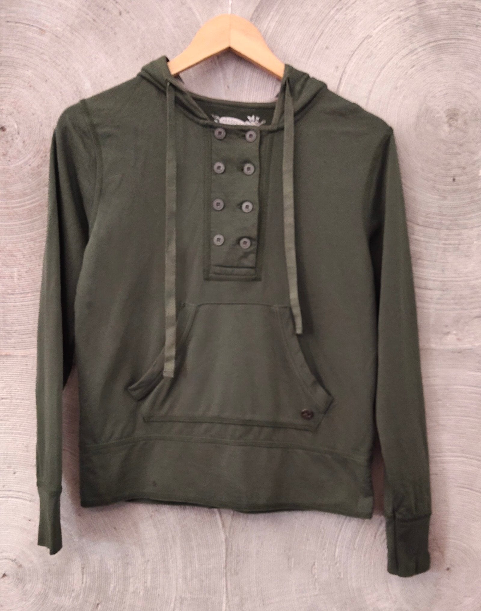 ALLEN SOLLY - Green Short Cotton Hoodie