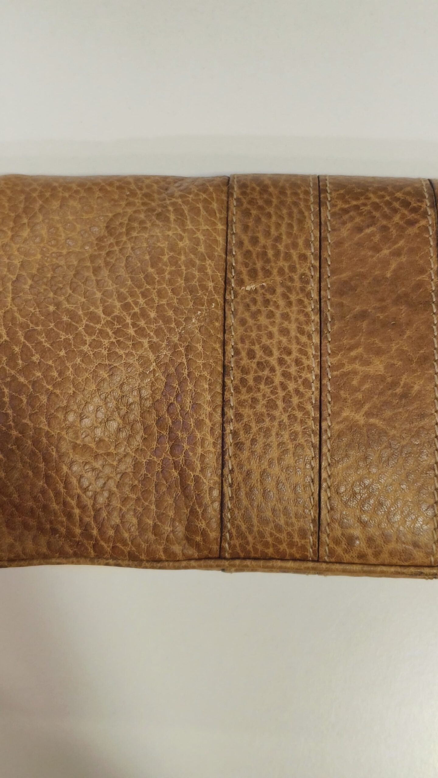 GUCCI- Lucy Brown Leather Bamboo Foldover Clutch Bag