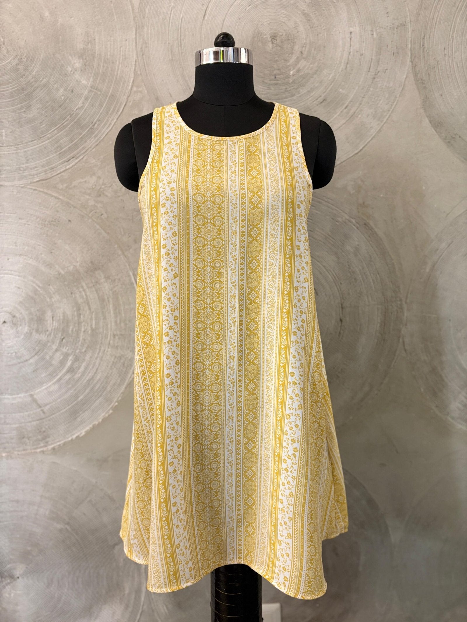 FOREVER 21- White and Yellow Printed Short Dress