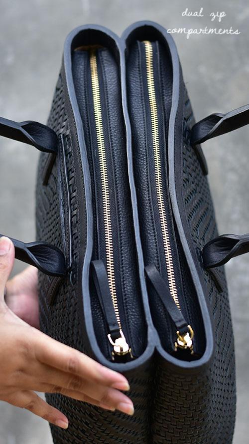 CHIAROSCURO - All Woven Slate Big Jojo Hand Bag