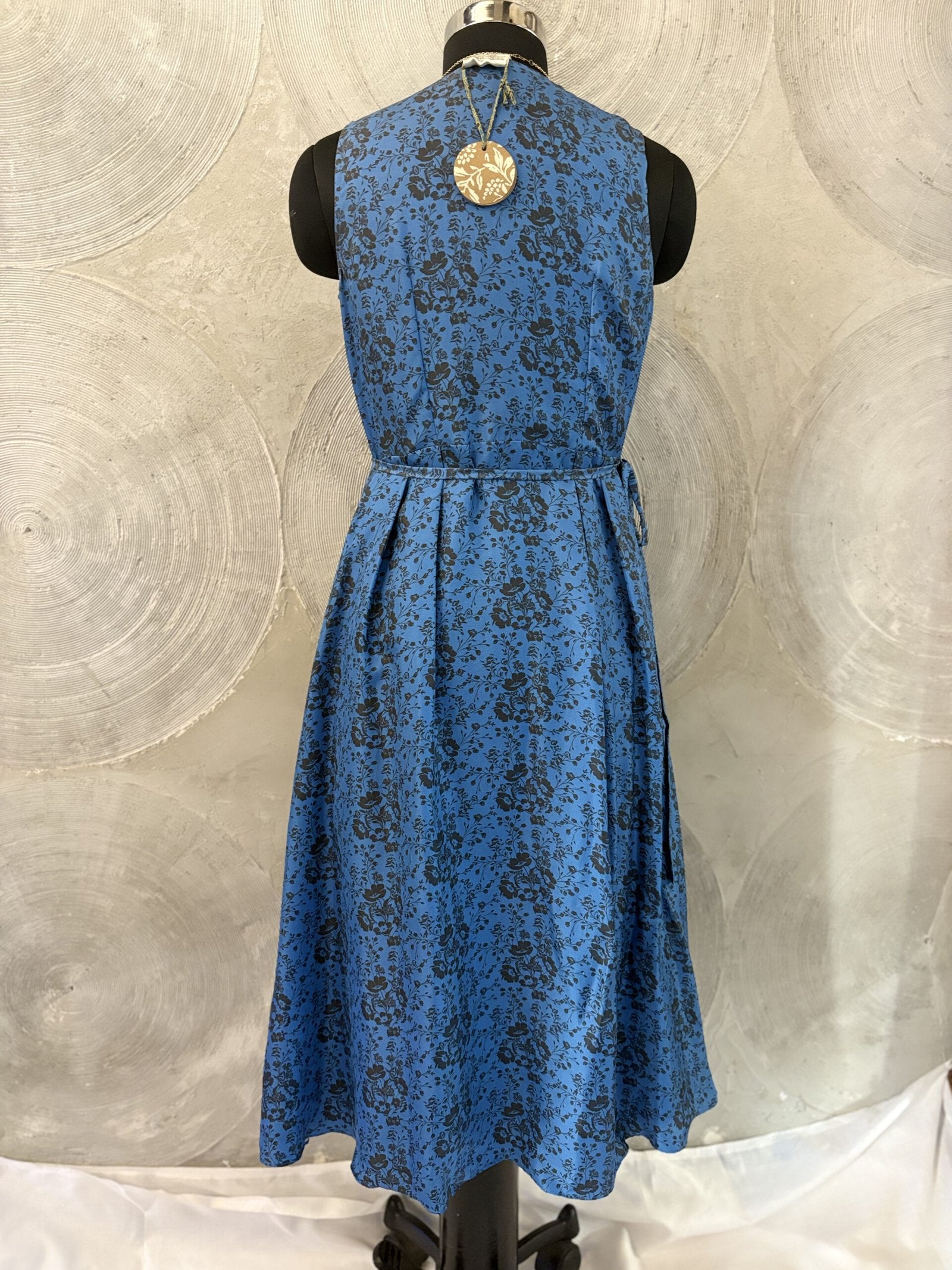 ARTISAN LUXE- Blue and Black Silk Dress