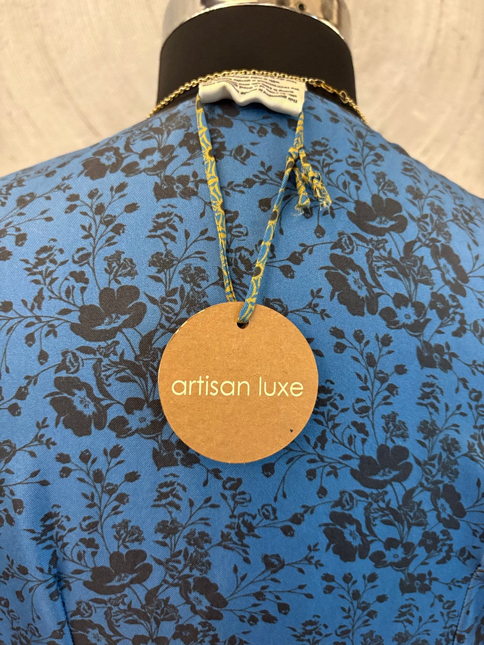ARTISAN LUXE- Blue and Black Silk Dress