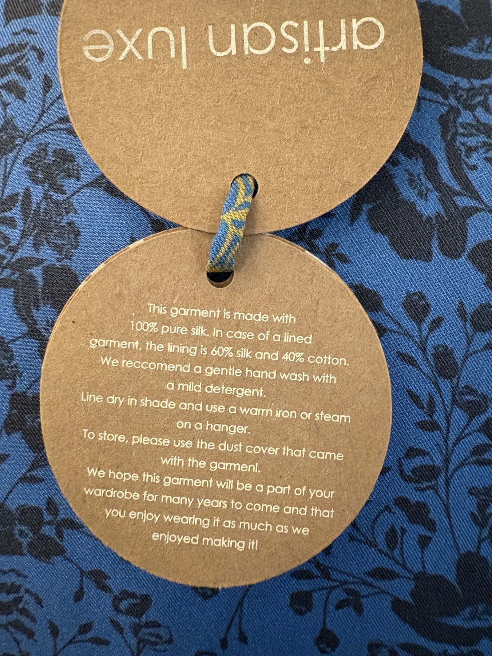 ARTISAN LUXE- Blue and Black Silk Dress