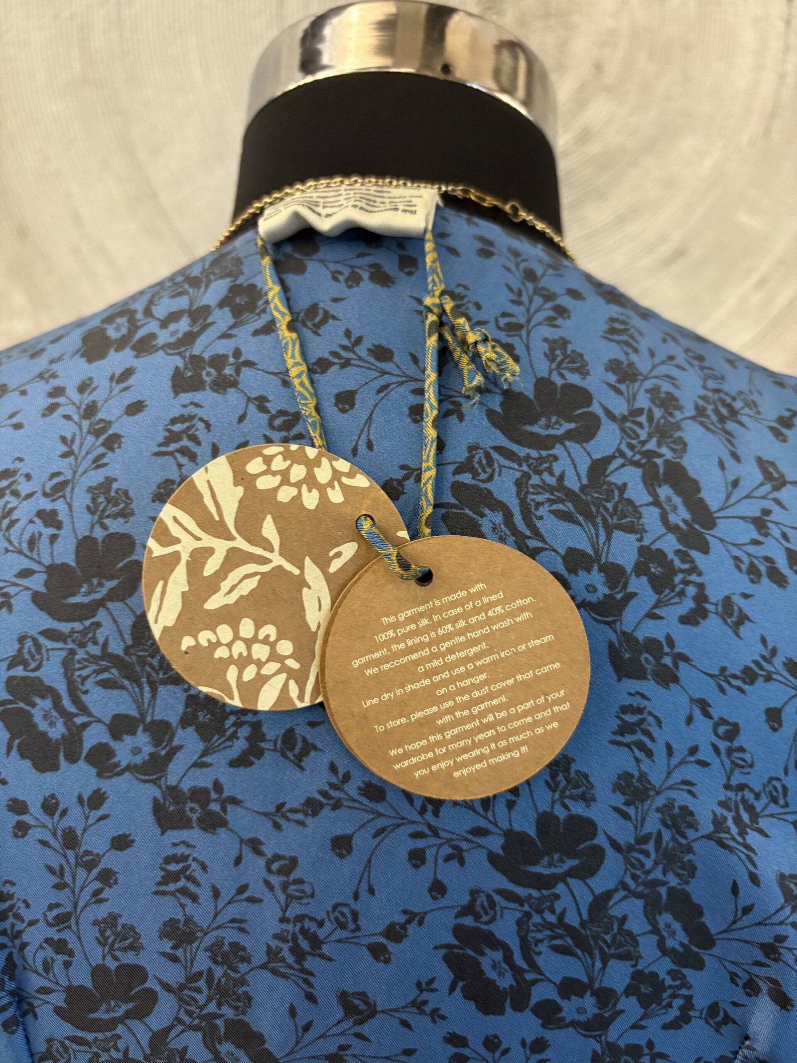 ARTISAN LUXE- Blue and Black Silk Dress
