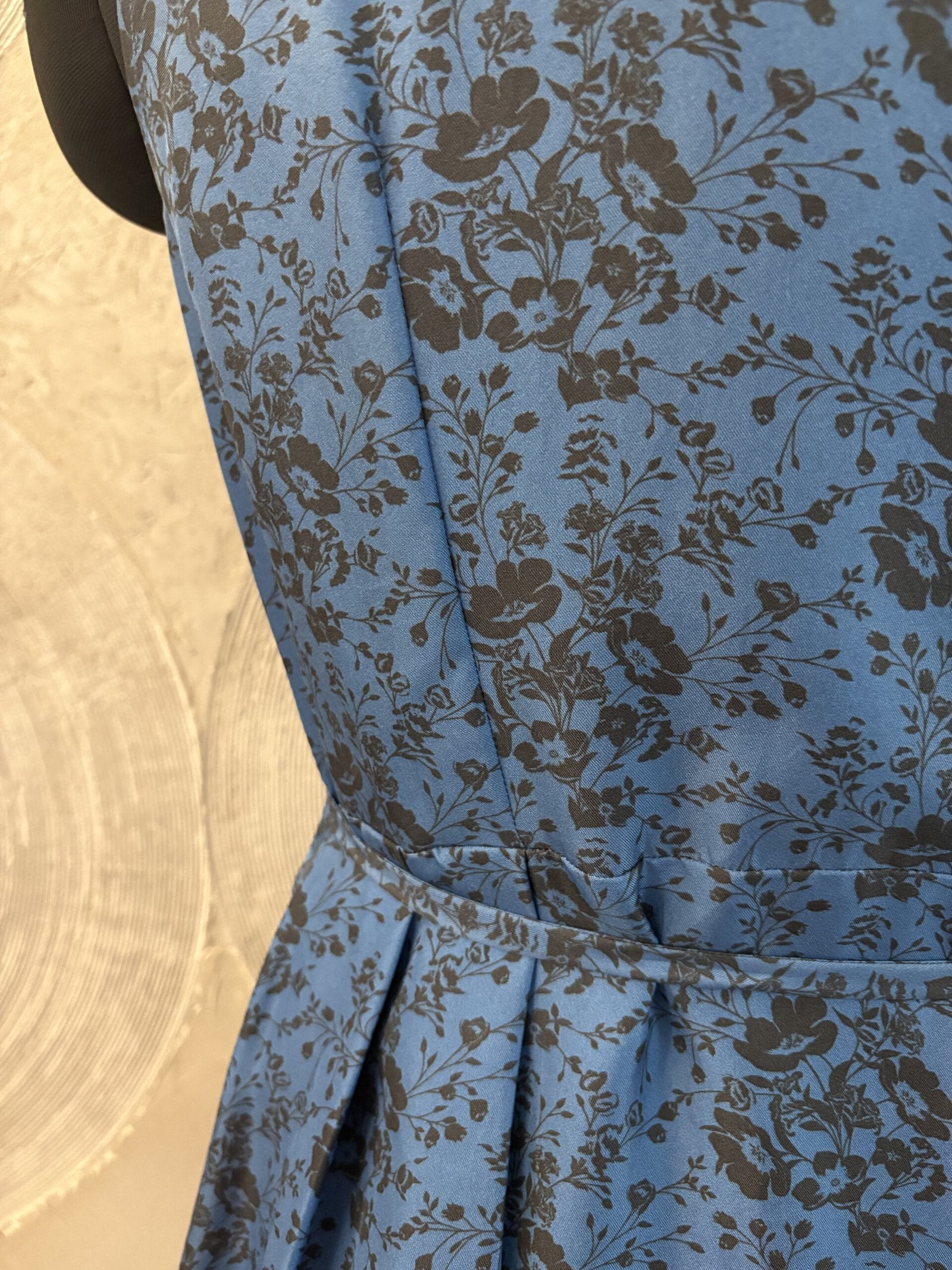 ARTISAN LUXE- Blue and Black Silk Dress