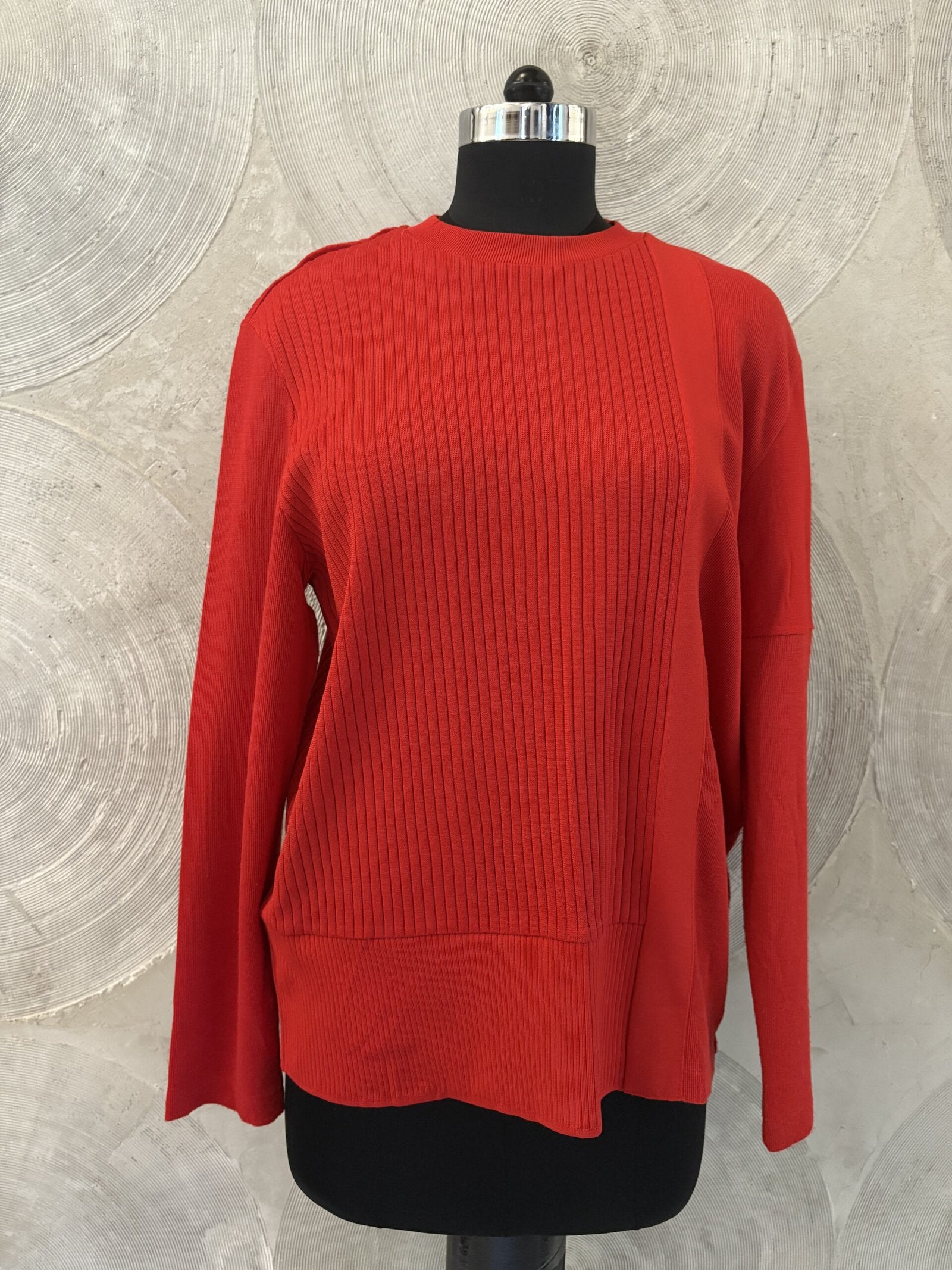 Red Full Sleeves Round Neck Sweater