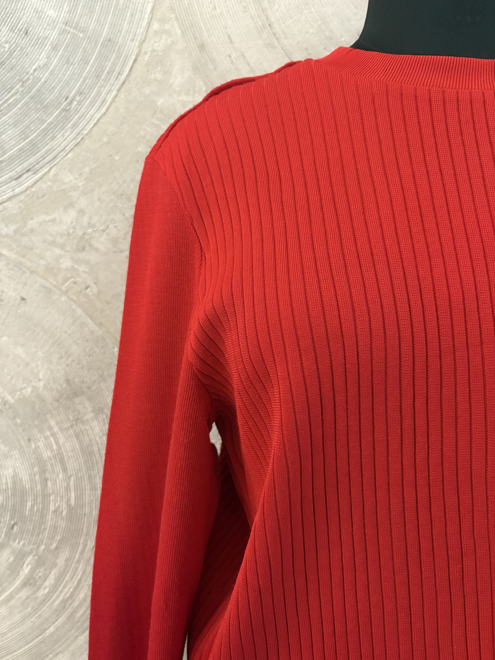 Red Full Sleeves Round Neck Sweater