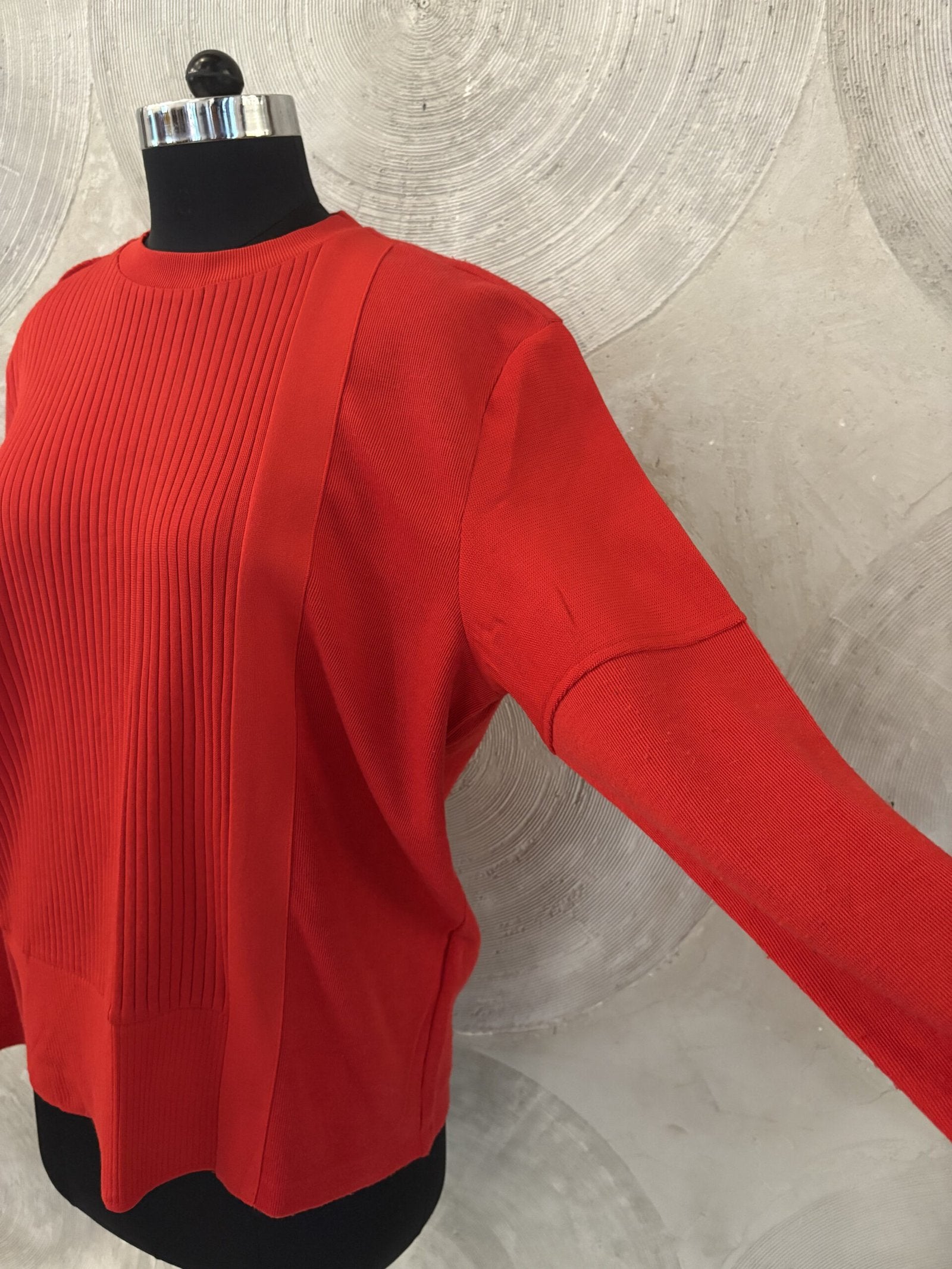 Red Full Sleeves Round Neck Sweater