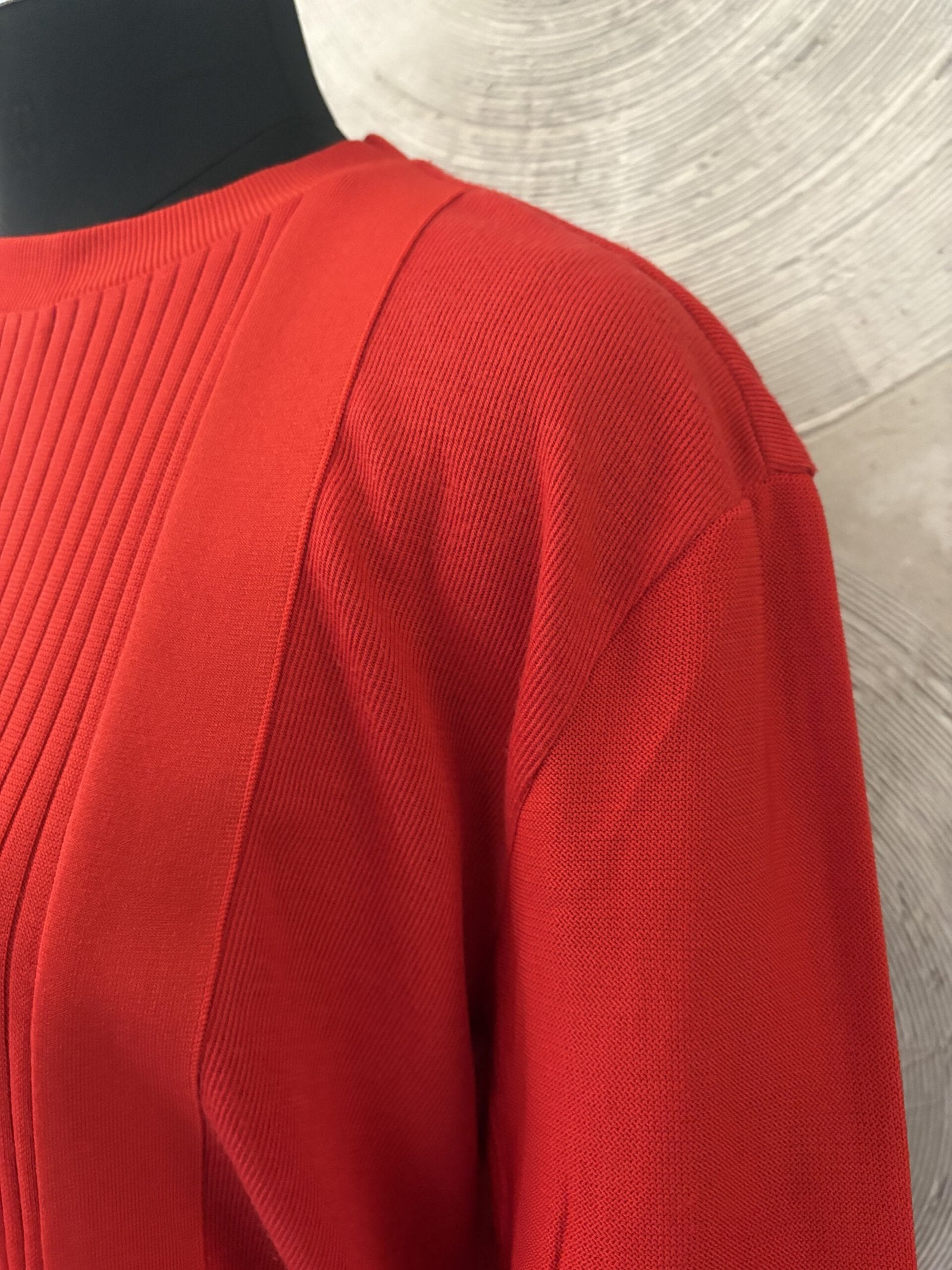 Red Full Sleeves Round Neck Sweater