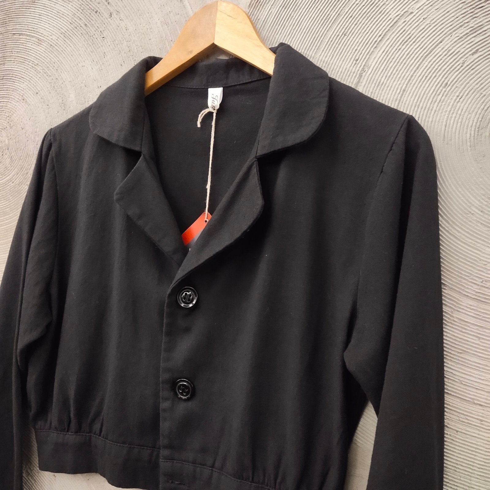 Black Full Sleeved Crop Jacket