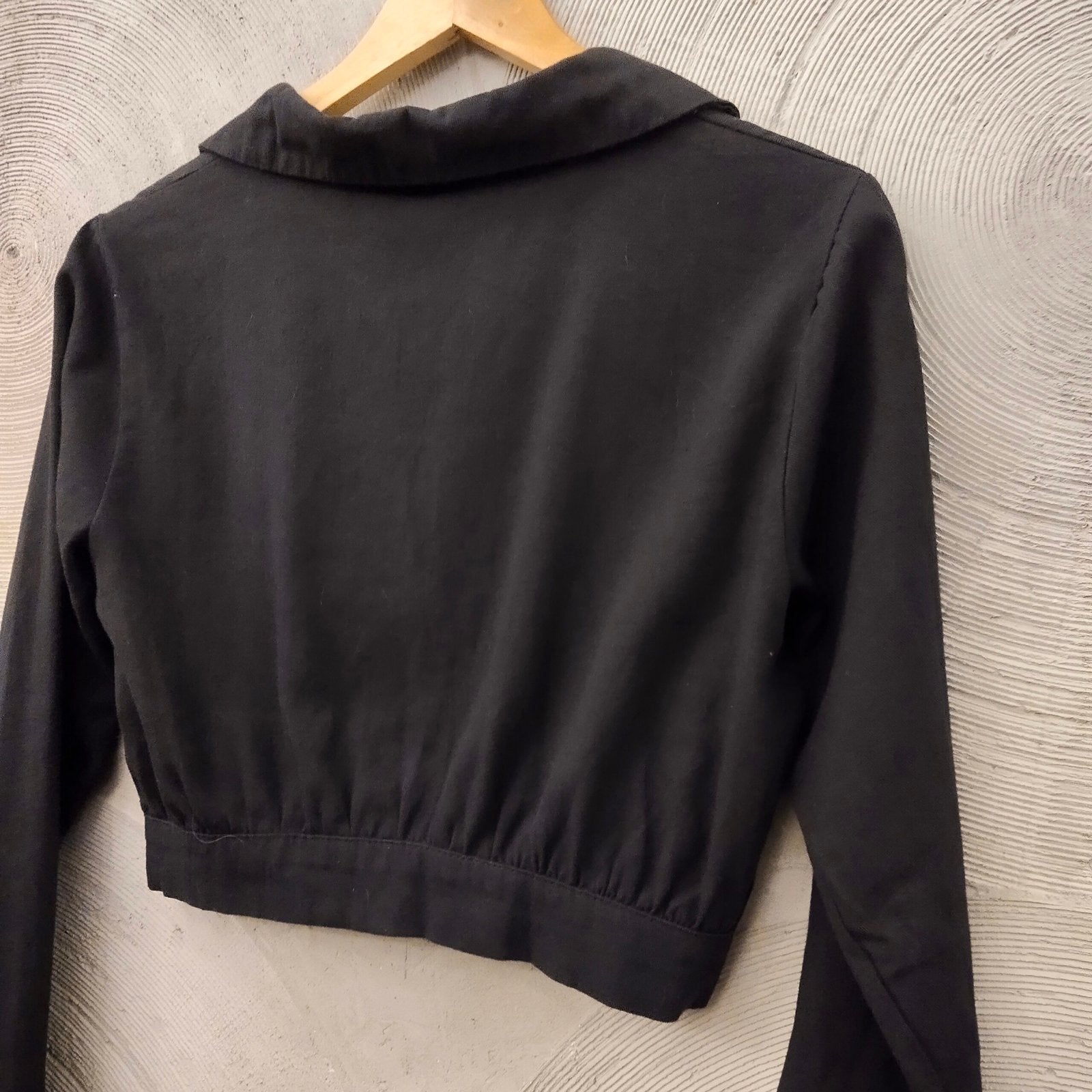 Black Full Sleeved Crop Jacket