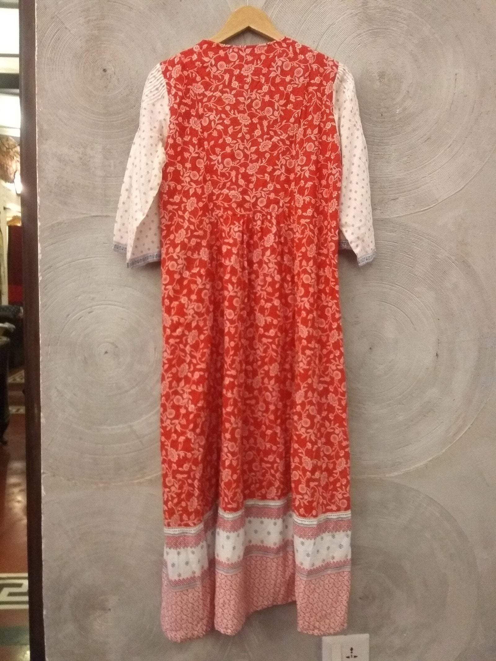 BIBA - Red and white printed long dress