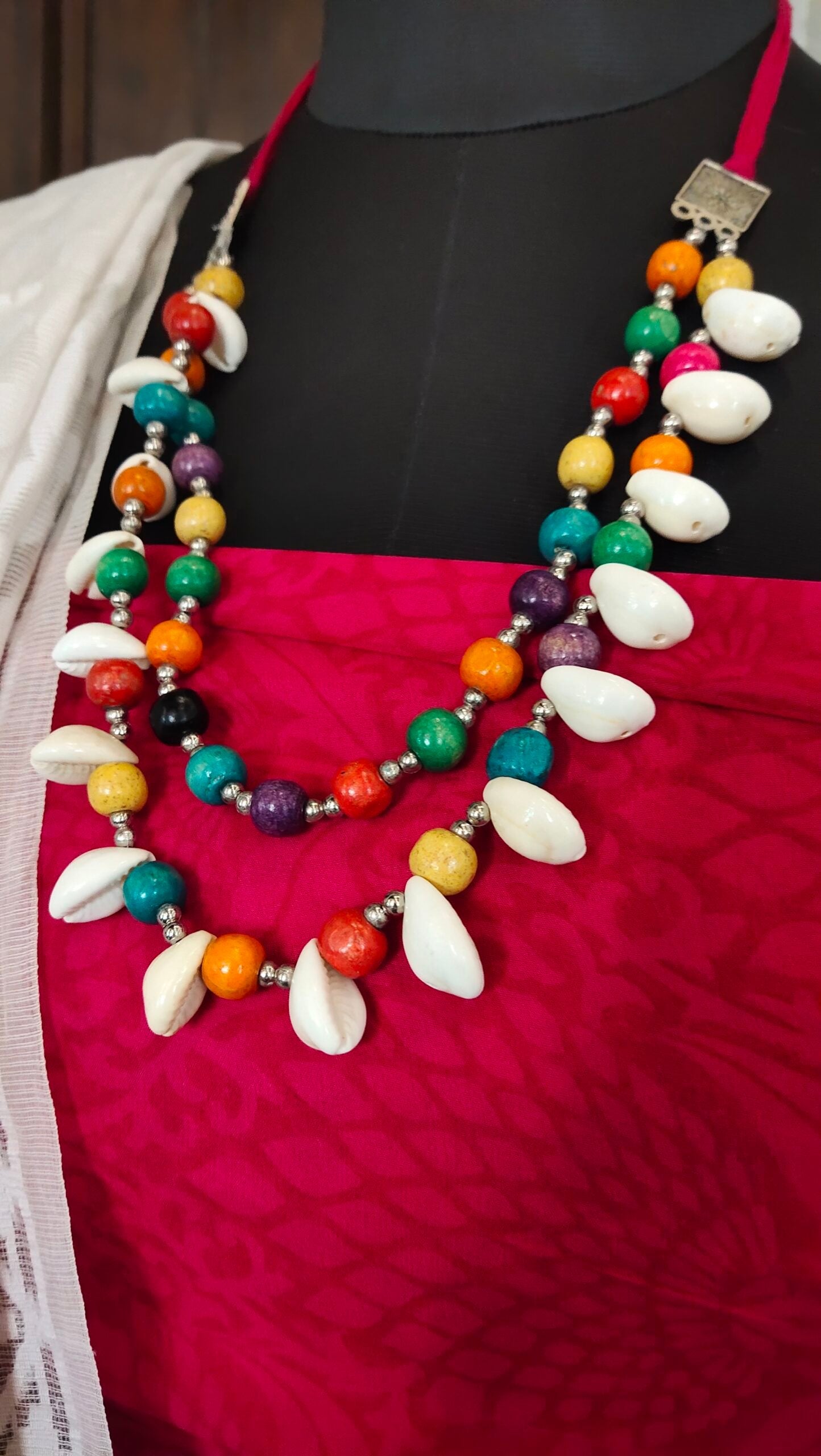 Multicolored beaded koudi necklace
