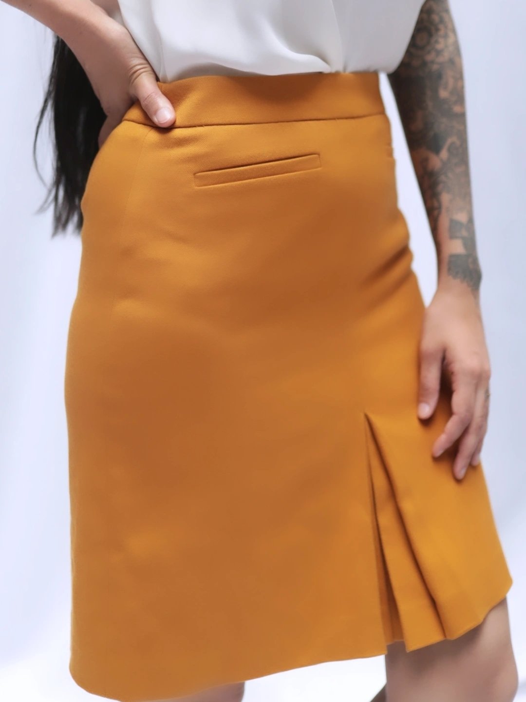 LOFT - Mustard knee-length skirt