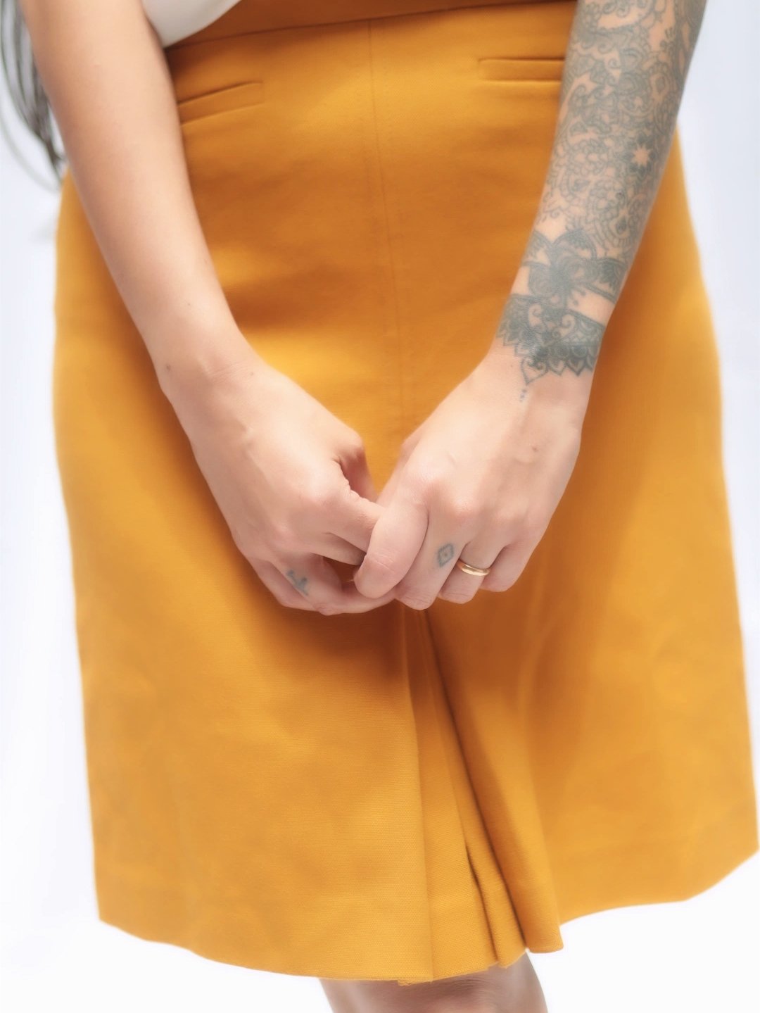 LOFT - Mustard knee-length skirt