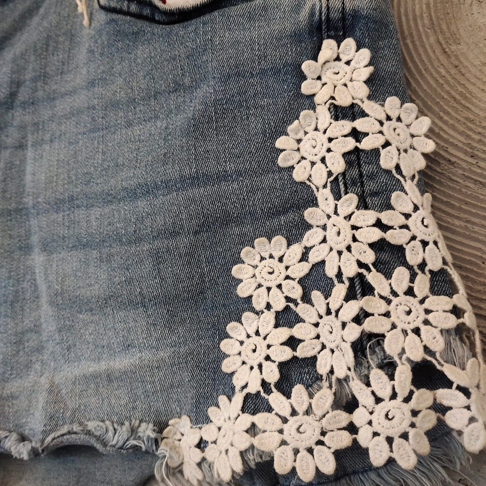 Denim Shorts with Lace
