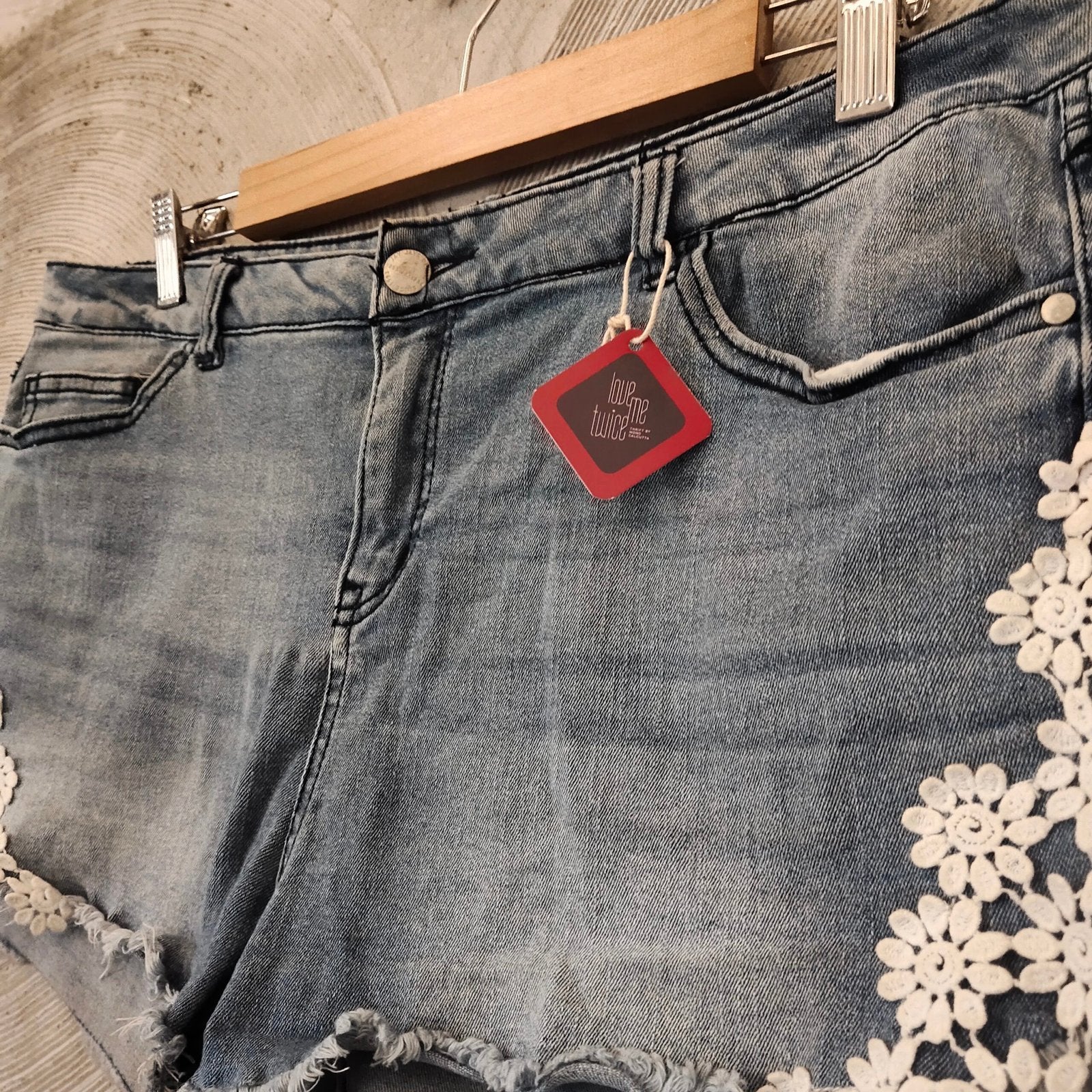 Denim Shorts with Lace