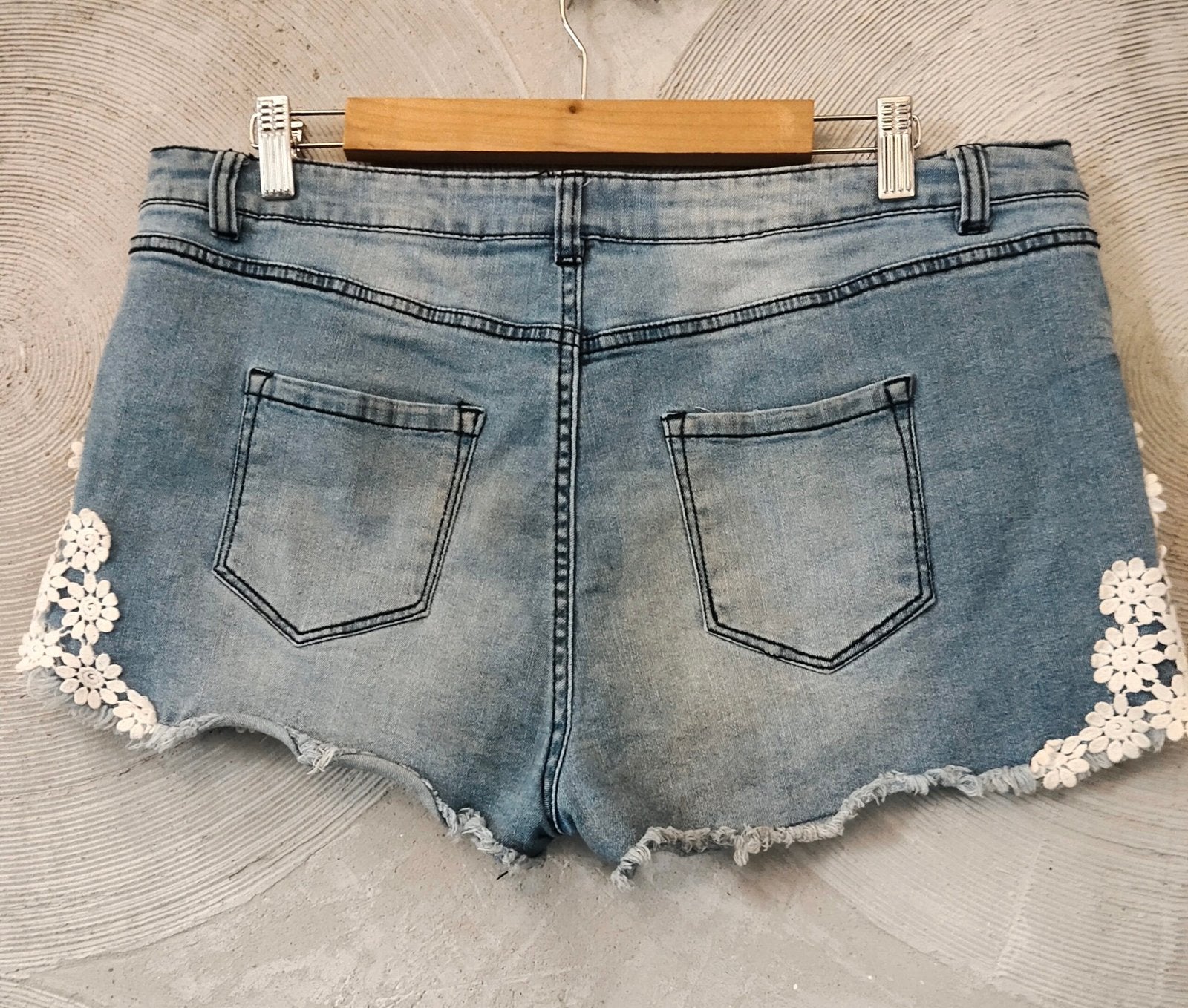 Denim Shorts with Lace