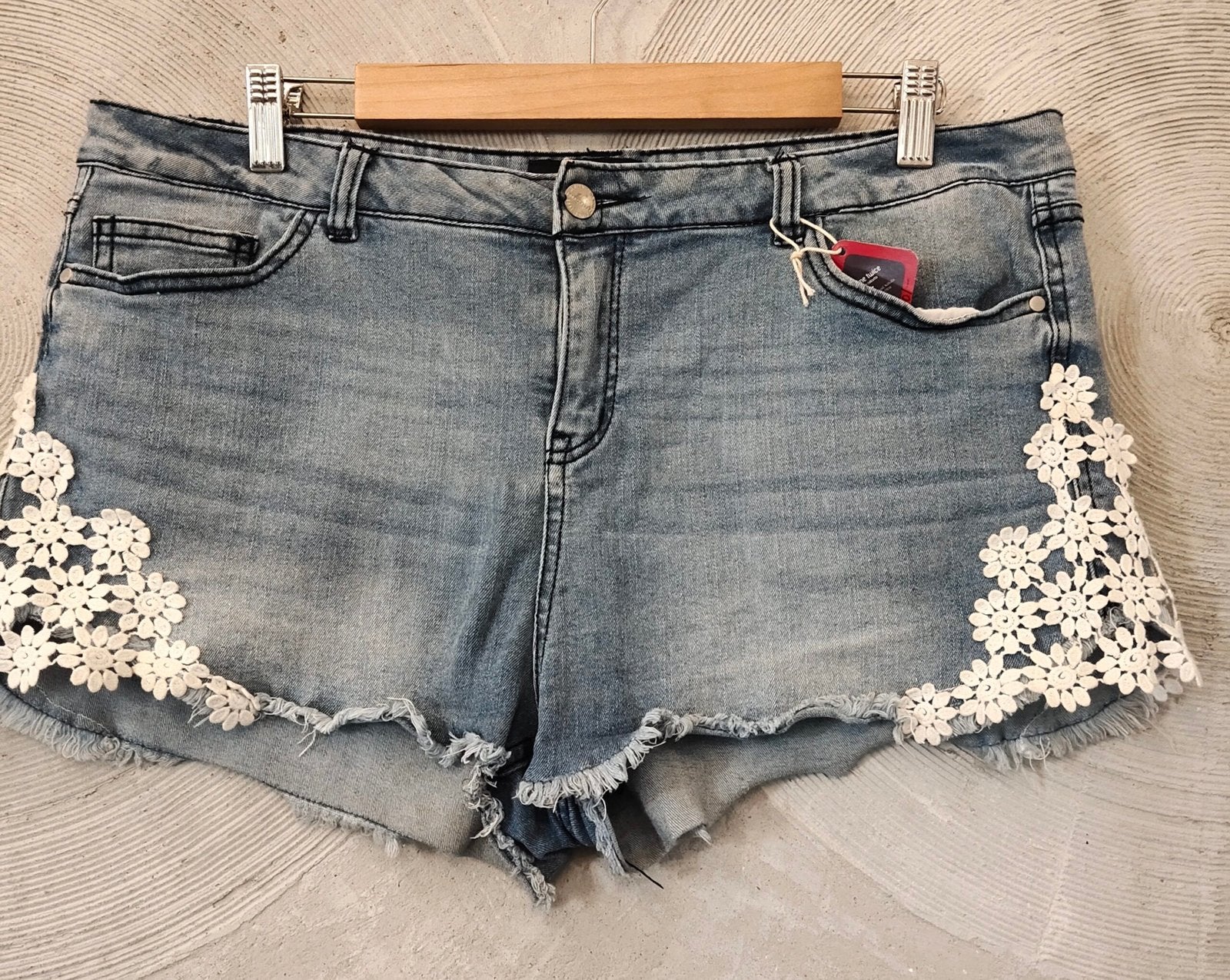 Denim Shorts with Lace