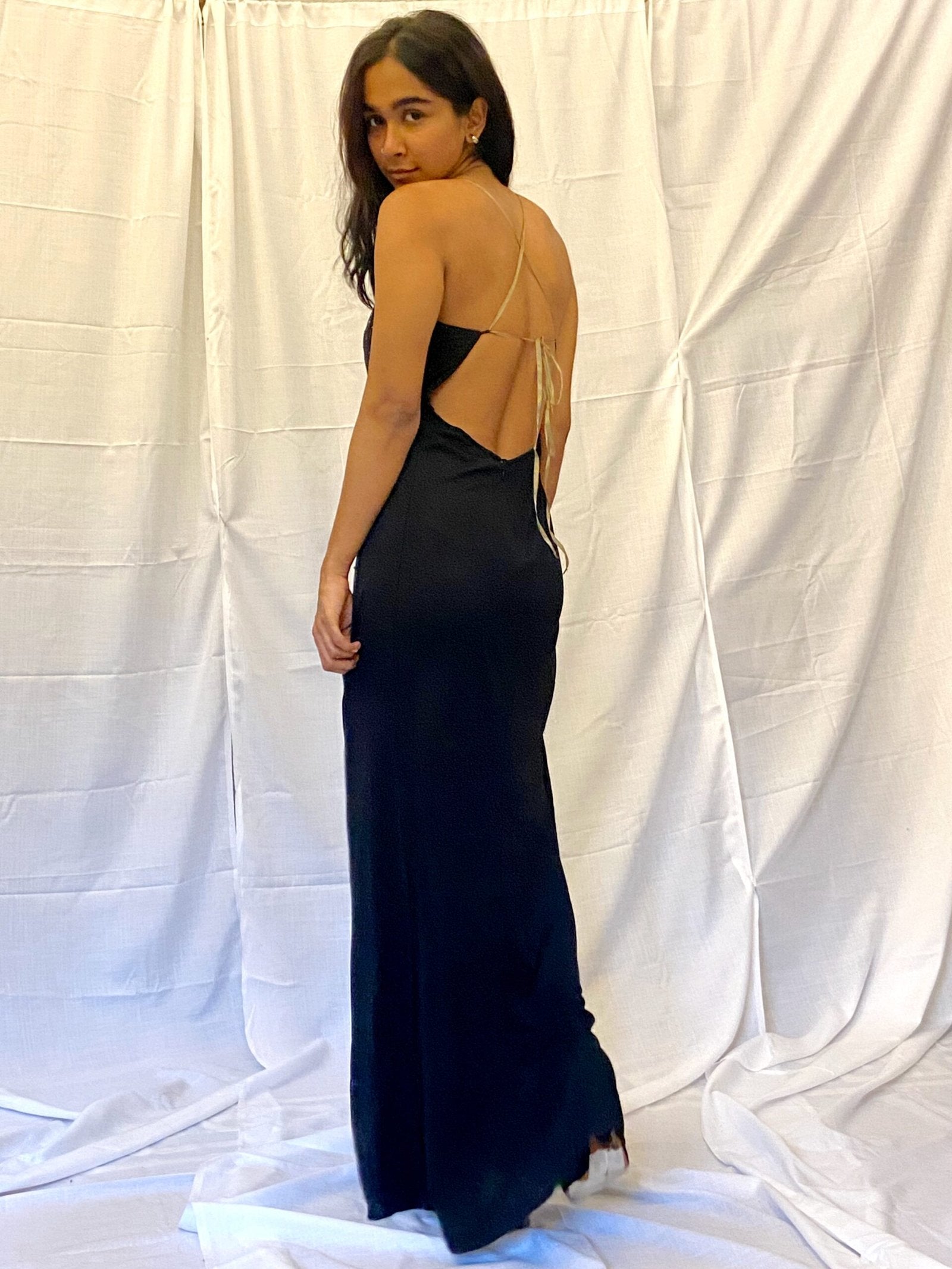 MANGO - Long Black Dress
