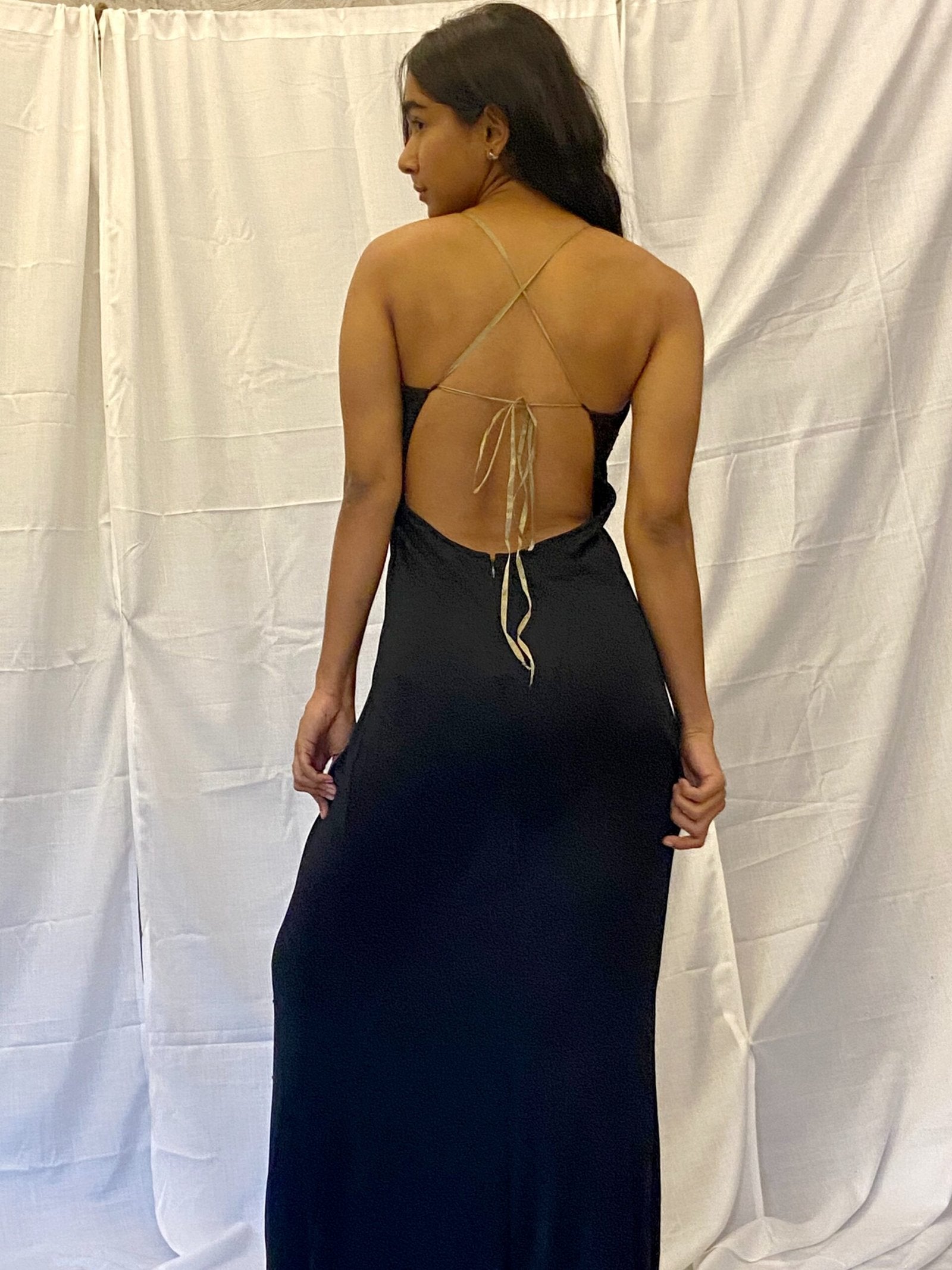 MANGO - Long Black Dress