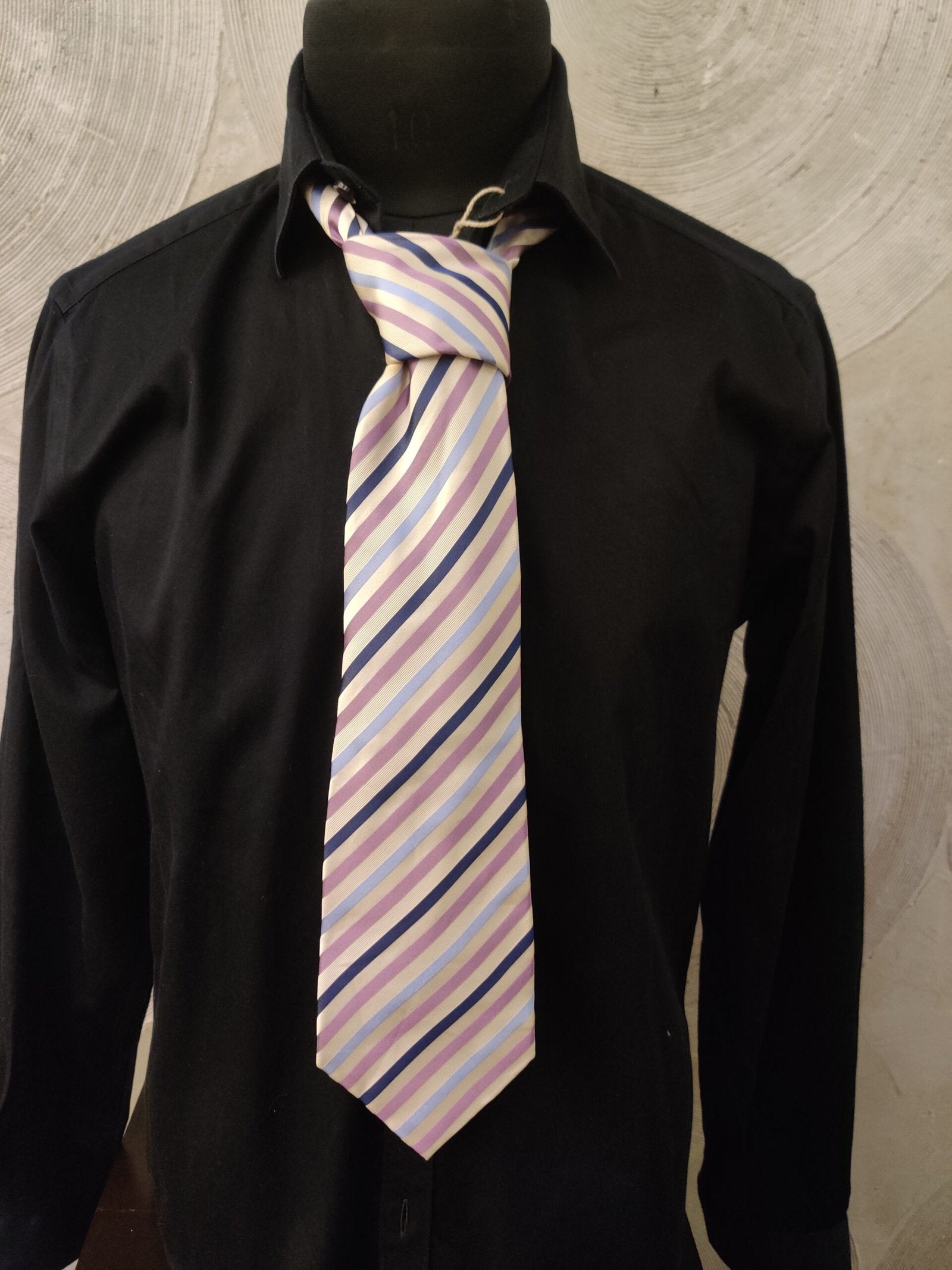 GEOFFREY BEENE - Off-white with Multi Striped Tie