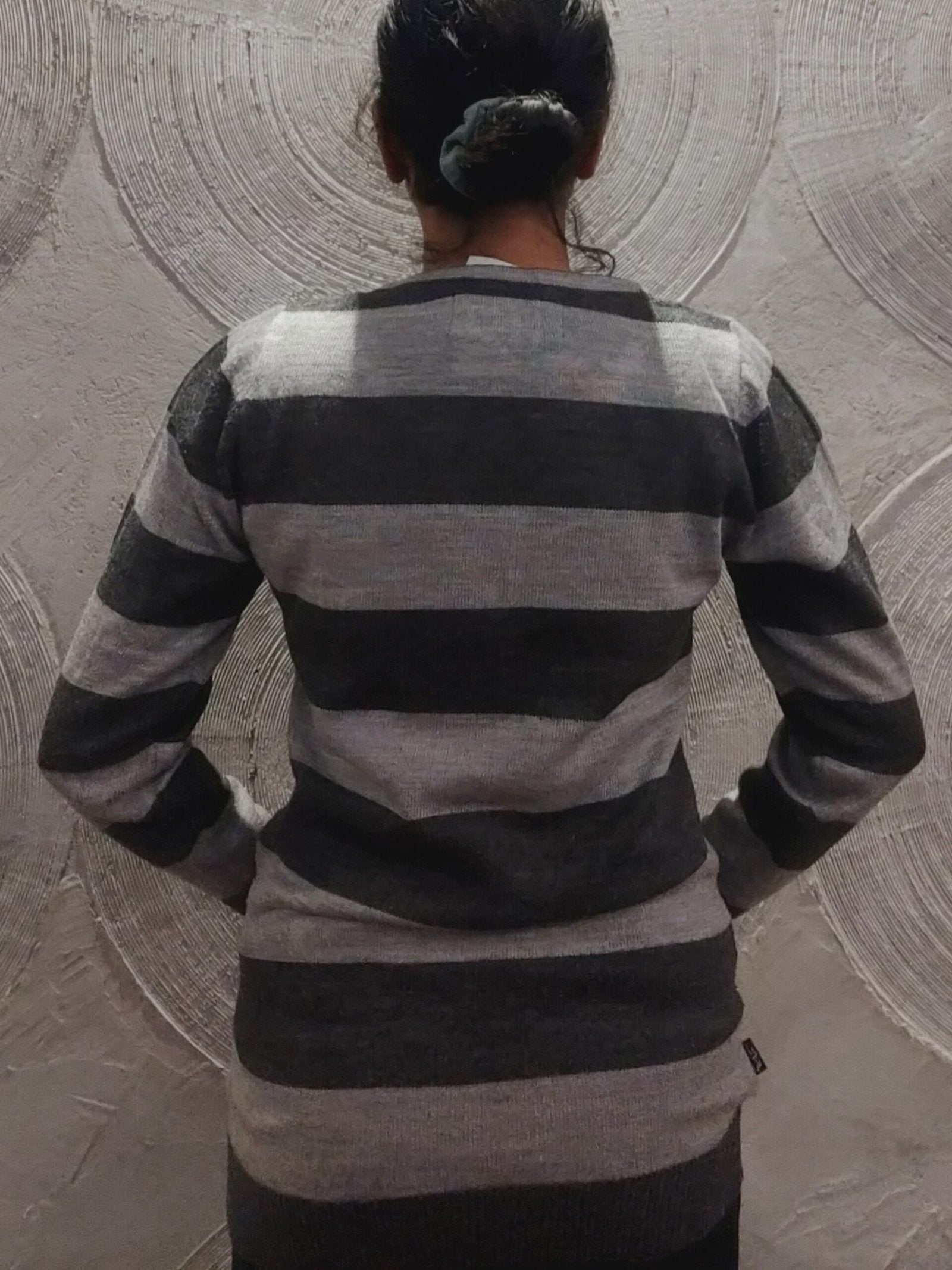 Black and Grey Striped Sweater