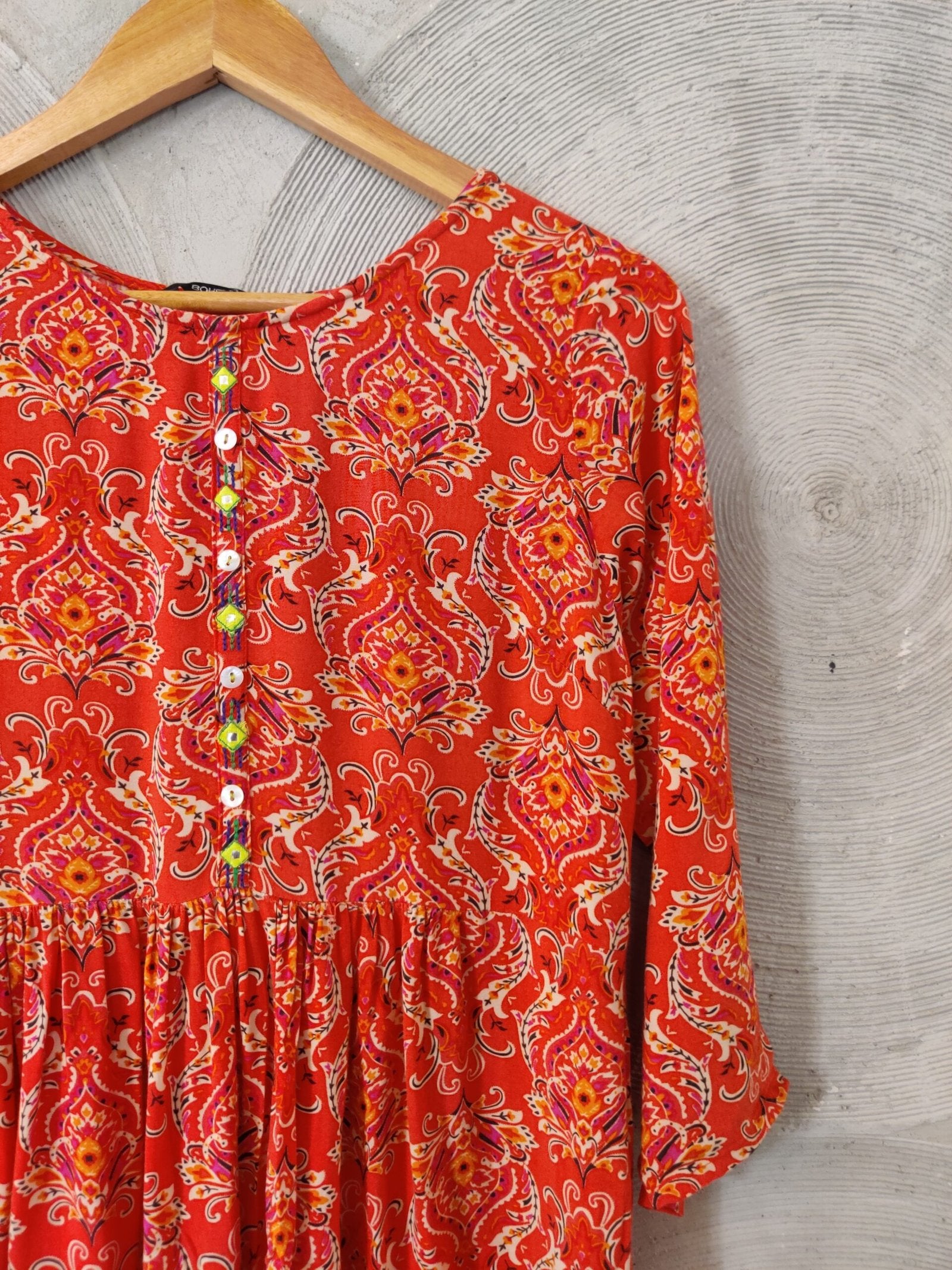Orange Floral Printed Dress