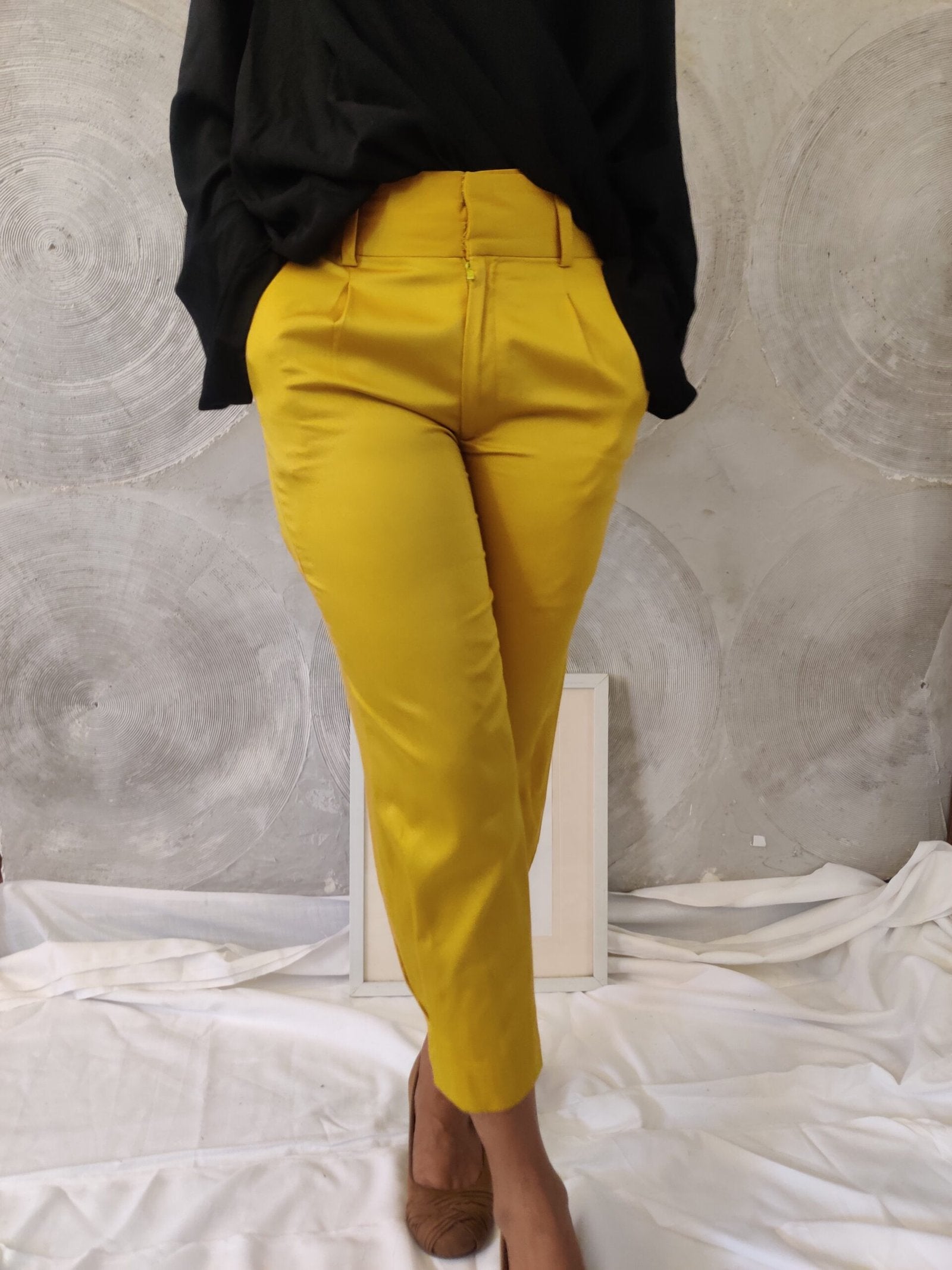 RACHNA NARWANI- Mustard Slim Fit Pants