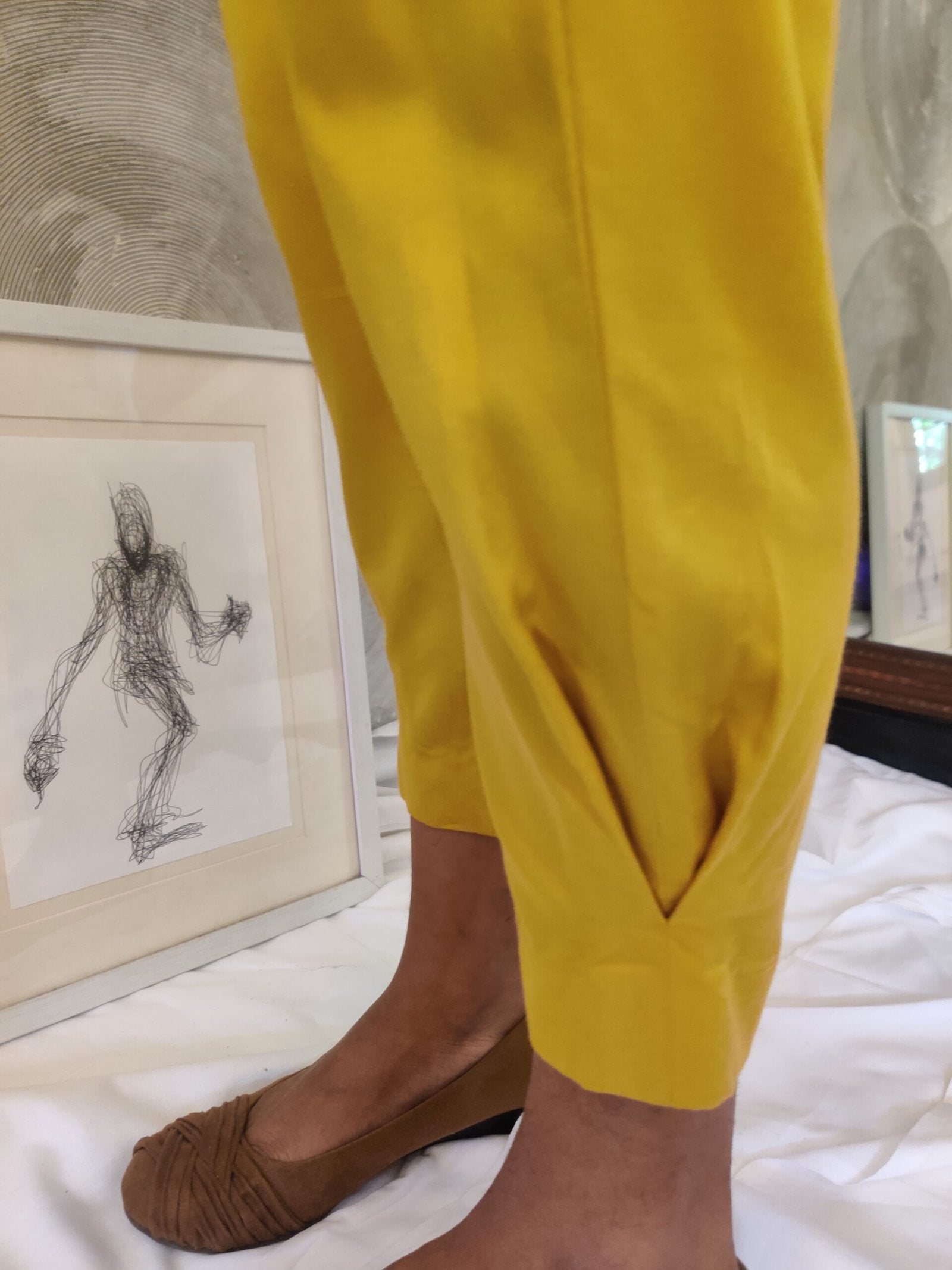 RACHNA NARWANI- Mustard Slim Fit Pants