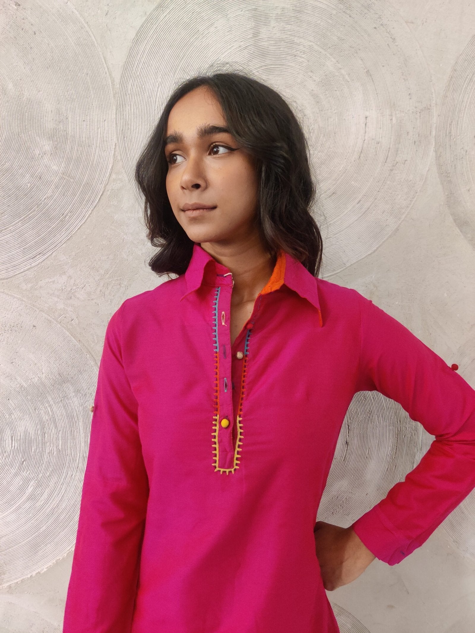 Pink Embroidered Tunic