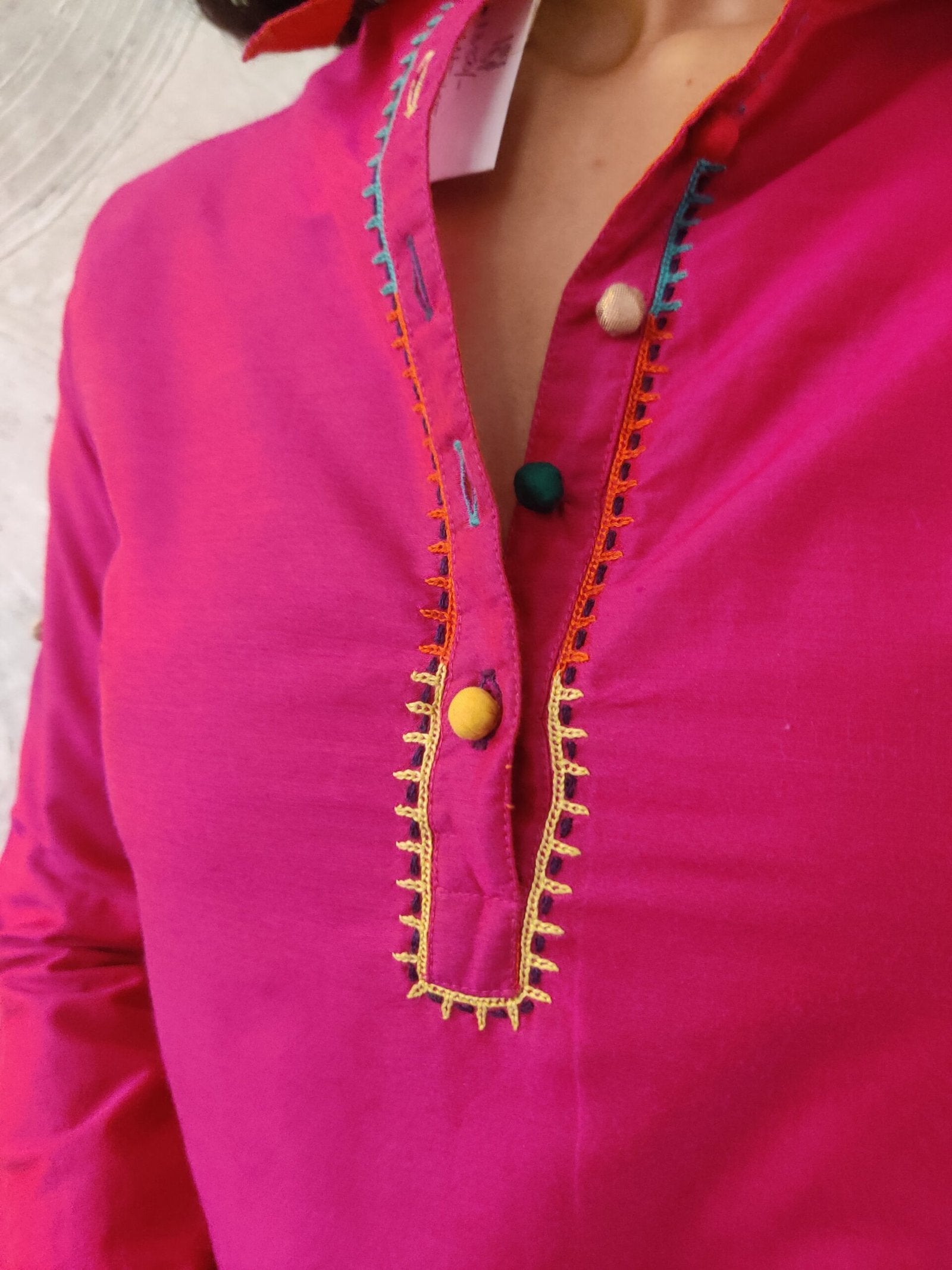 Pink Embroidered Tunic