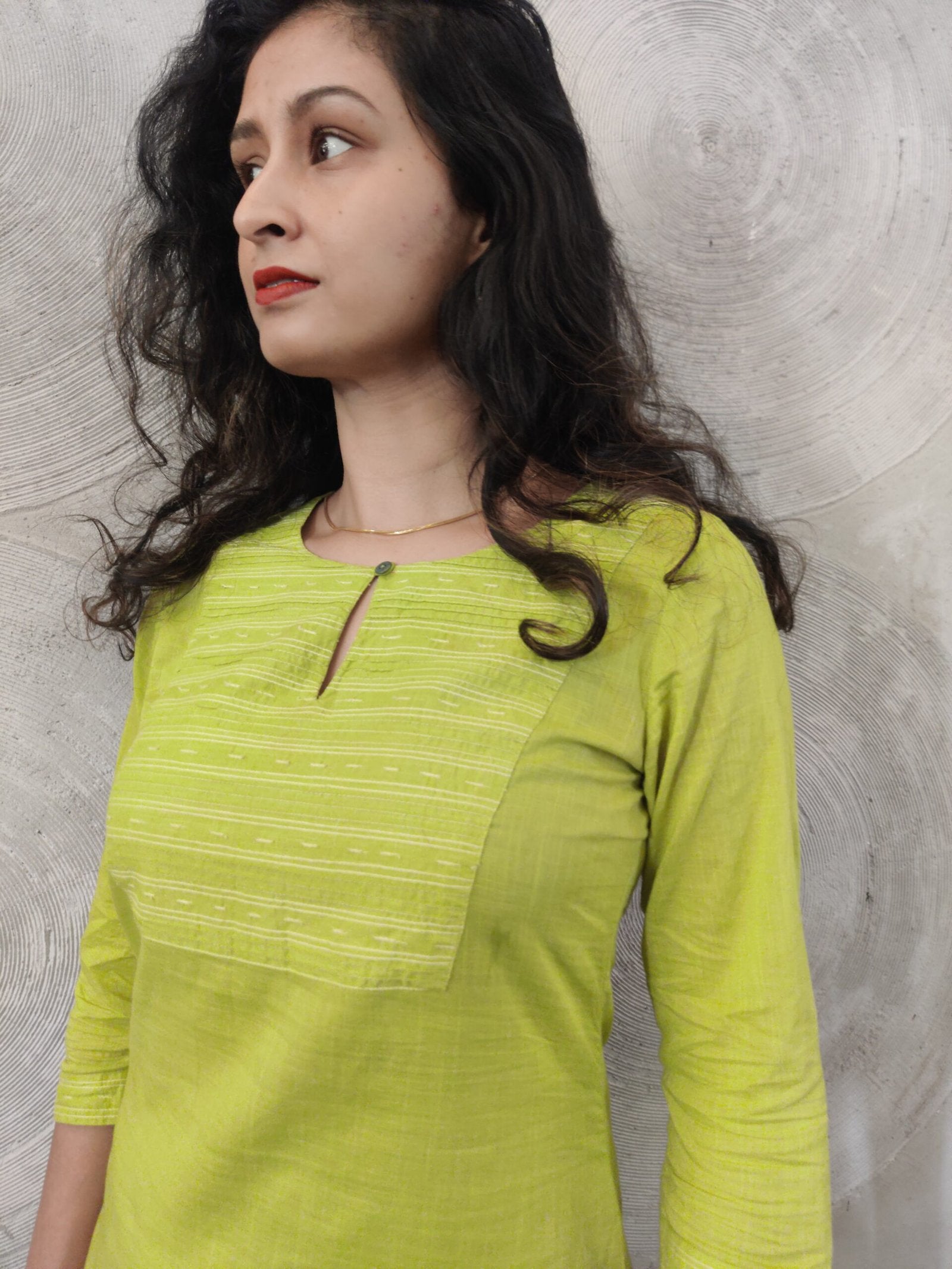 FABINDIA- Pure Cotton Green Short Kurta