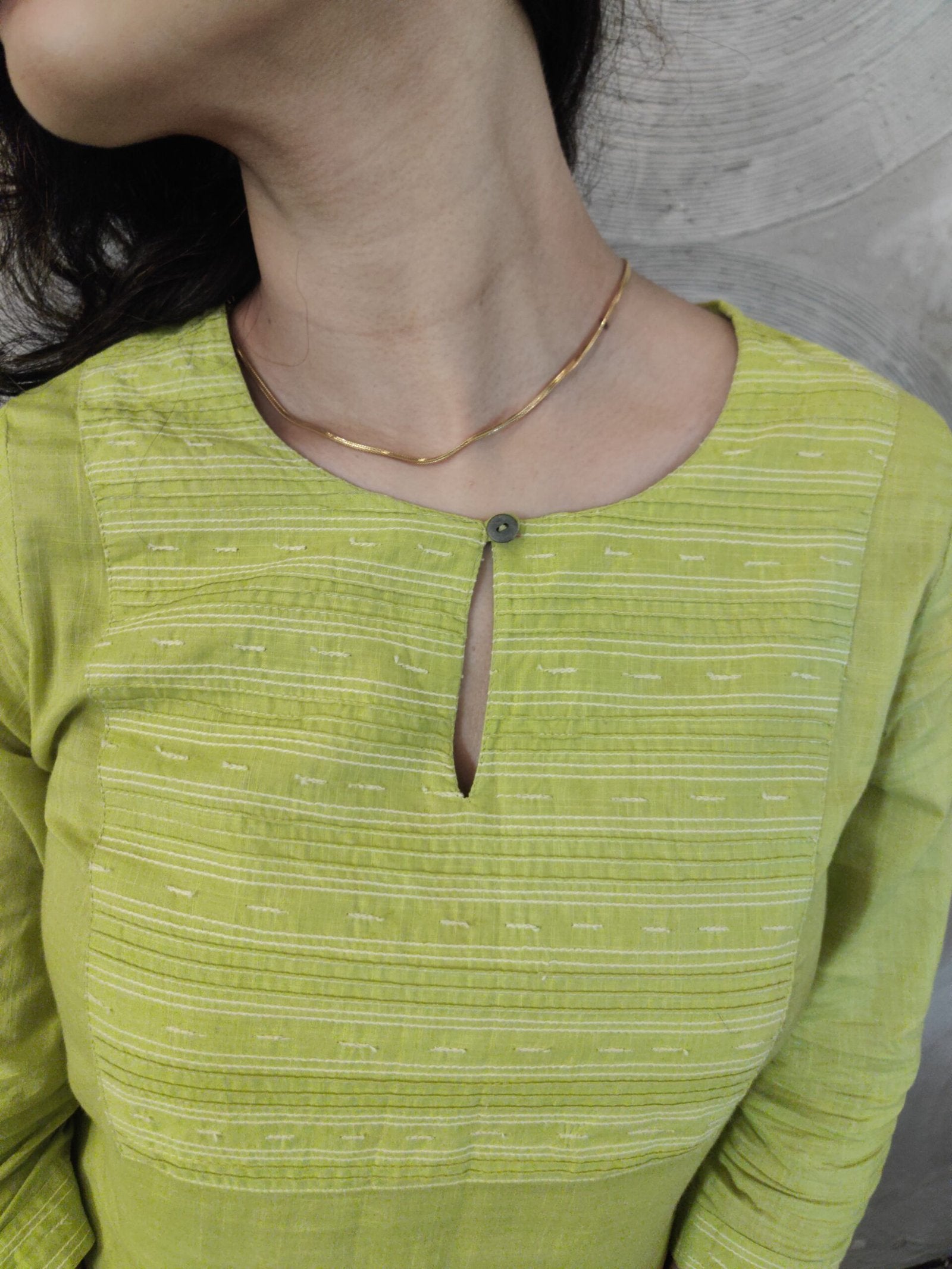 FABINDIA- Pure Cotton Green Short Kurta
