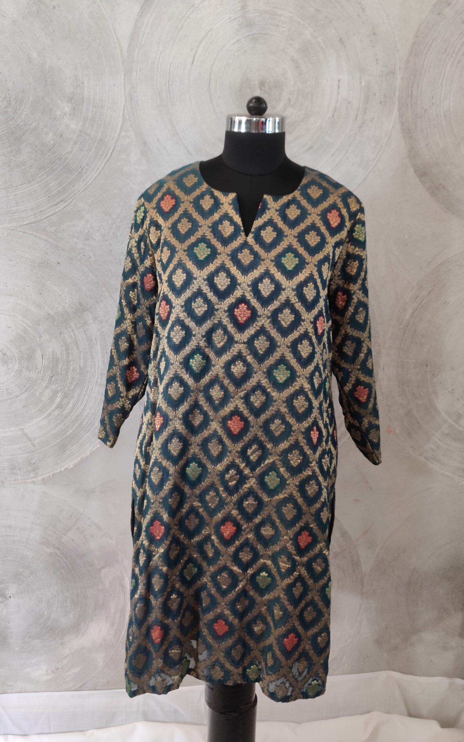 Dark Green Brocade Kurta