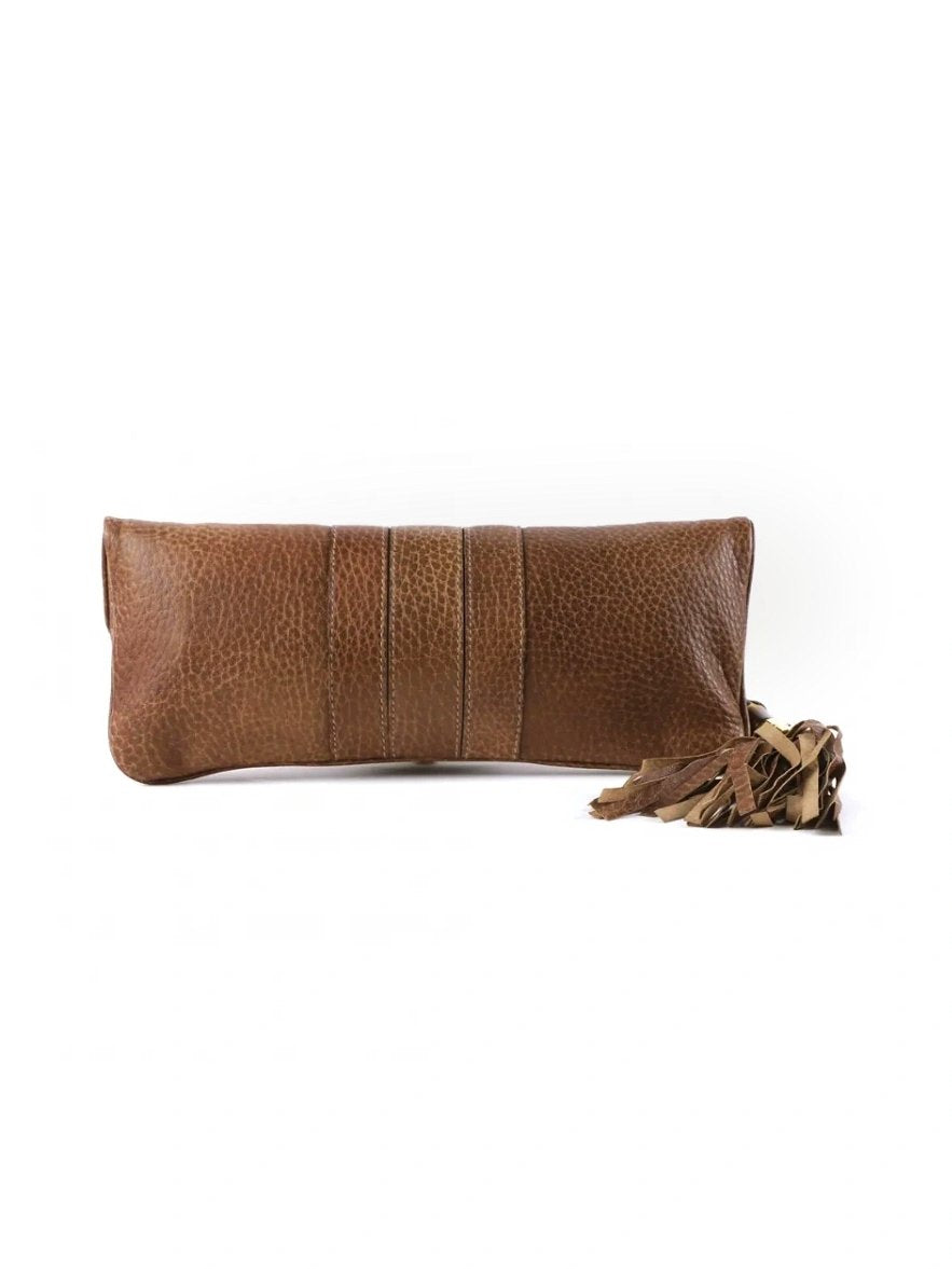 GUCCI- Lucy Brown Leather Bamboo Foldover Clutch Bag