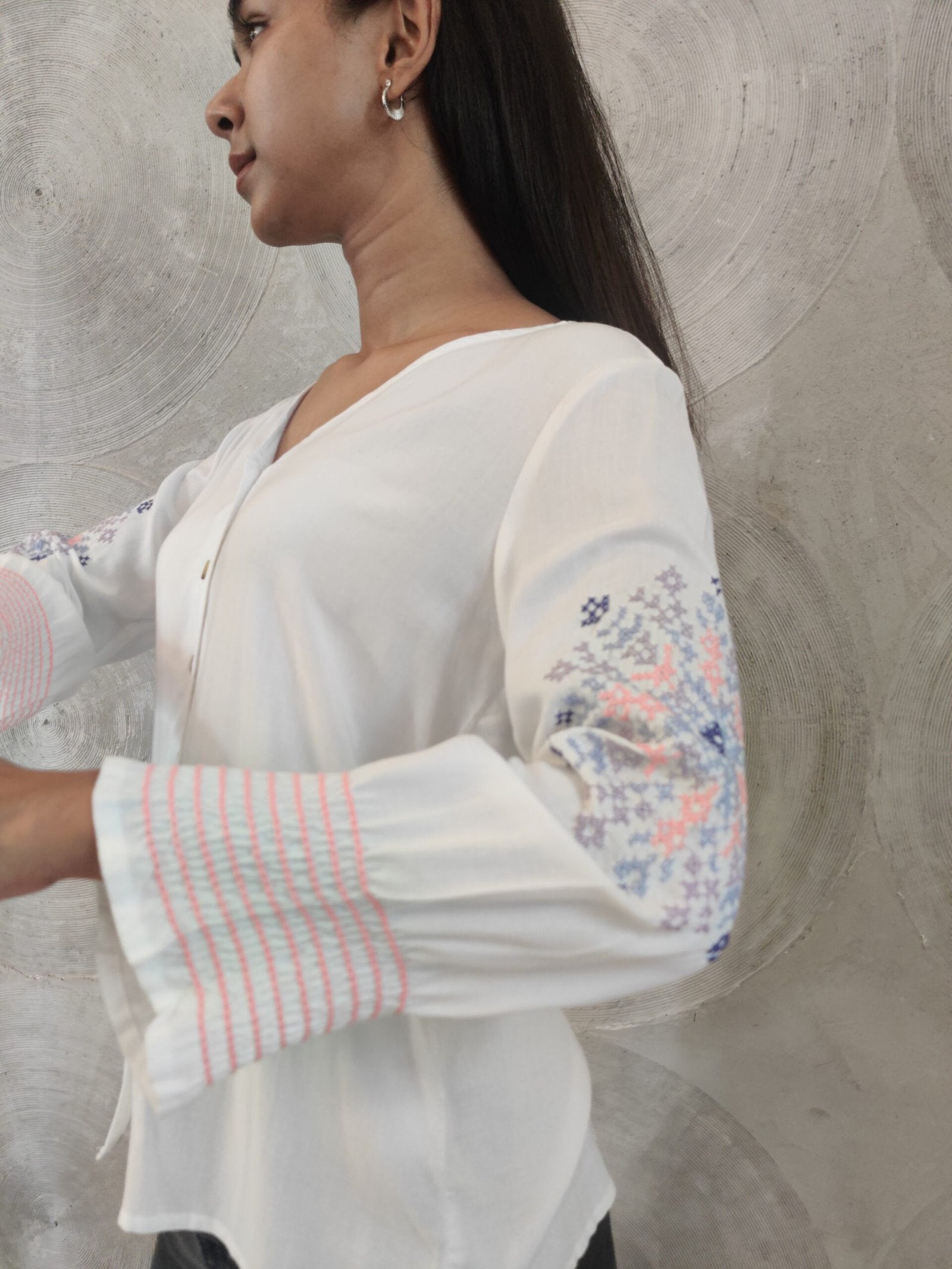 White Embroidered Top