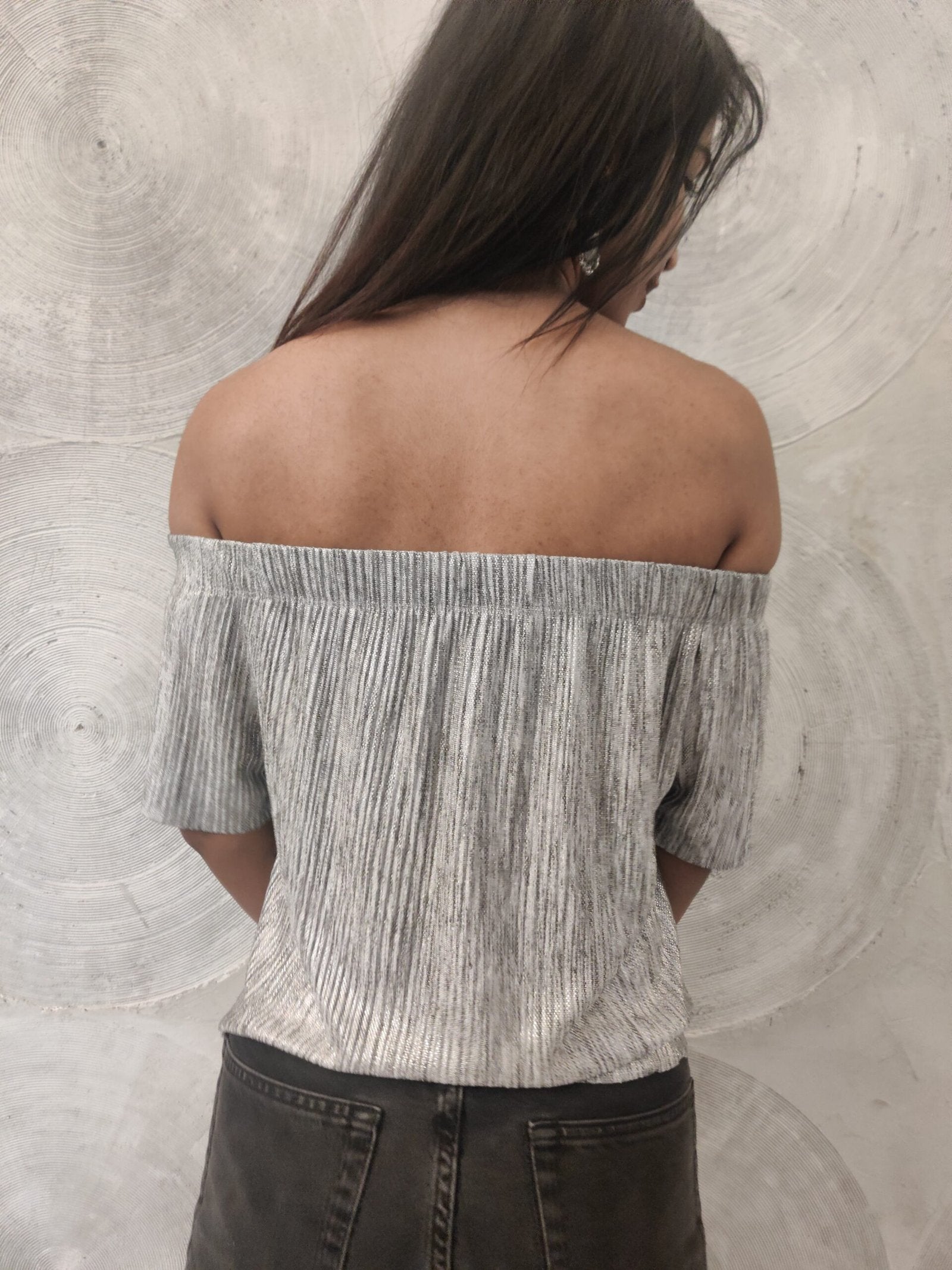 Silver Ribbed Top