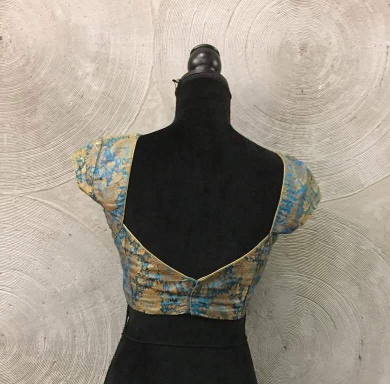 Teal Blue Silk Blouse