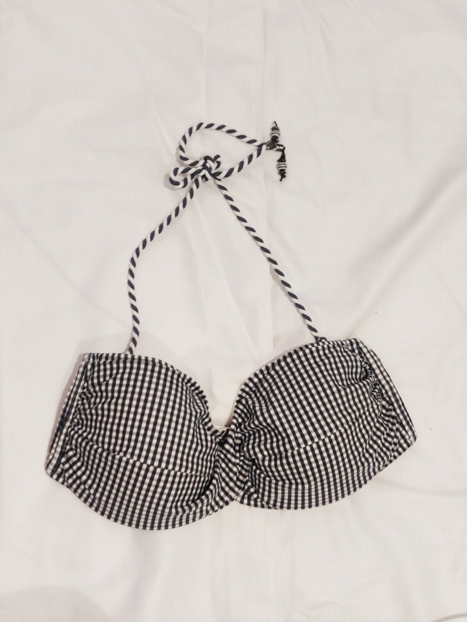 BEACH LIFE- Grey & White Checks Swimwear Set