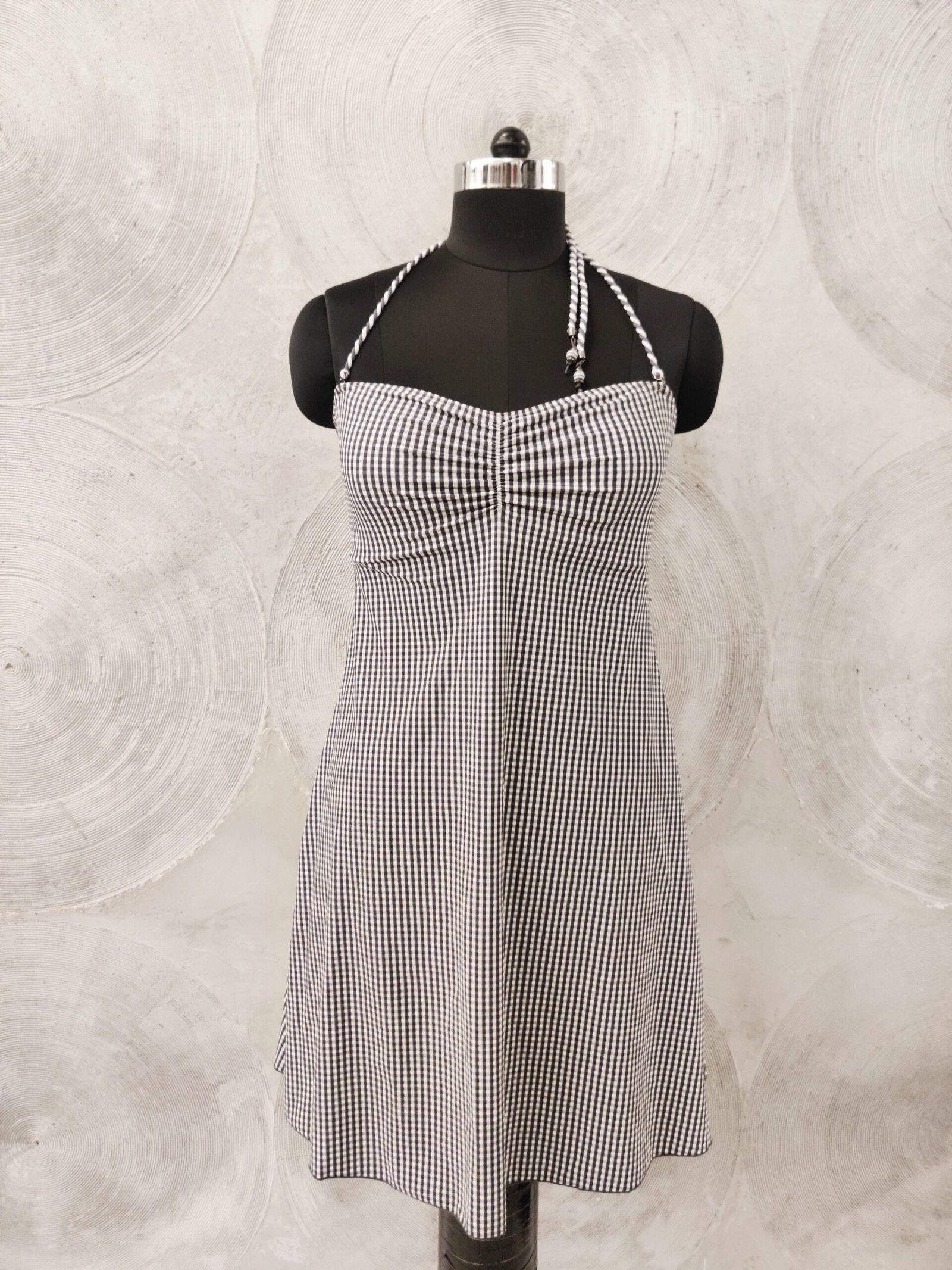BEACH LIFE- Grey & White Checks Swimwear Set