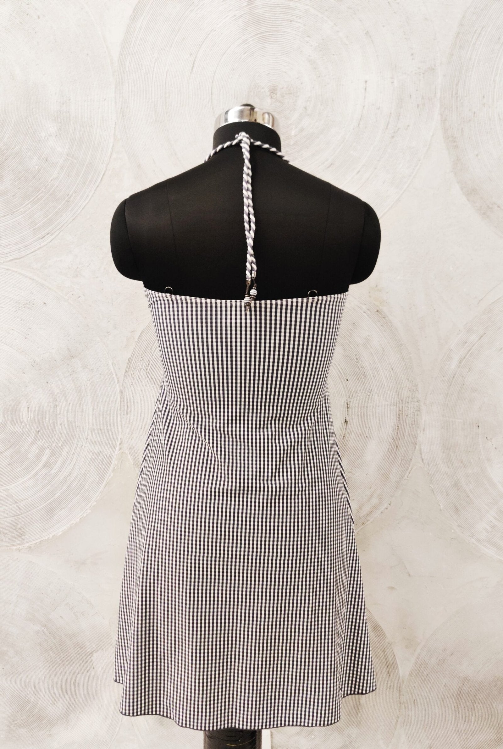 BEACH LIFE- Grey & White Checks Swimwear Set